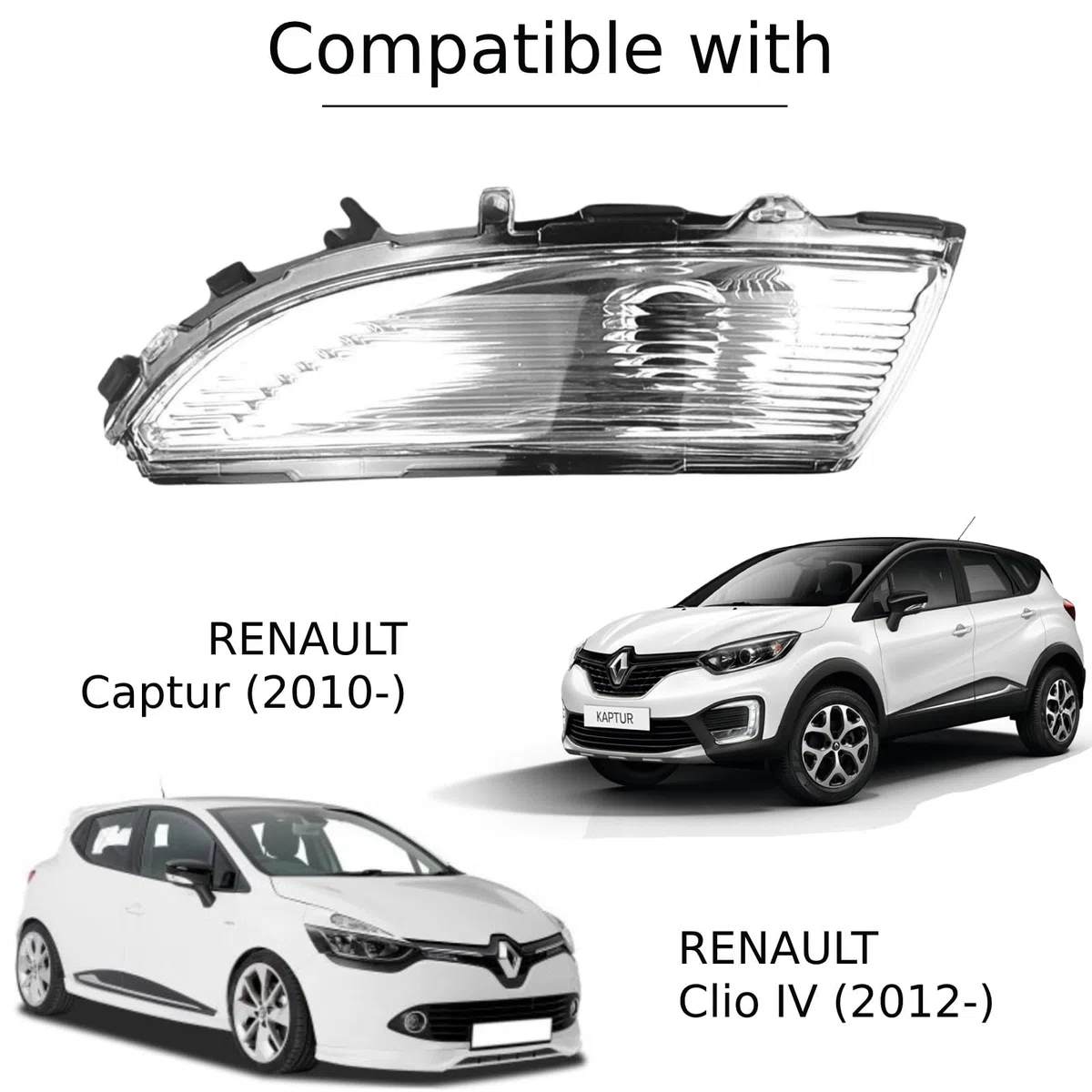 Twowinds - Freccia Retrovisore 261659450R Compatibile con Renault Clio 4 (dal 2012), Captur (dal 2012) - Lato Sinistro (lato guida) - Indicatore di Specchio - Intermittente
