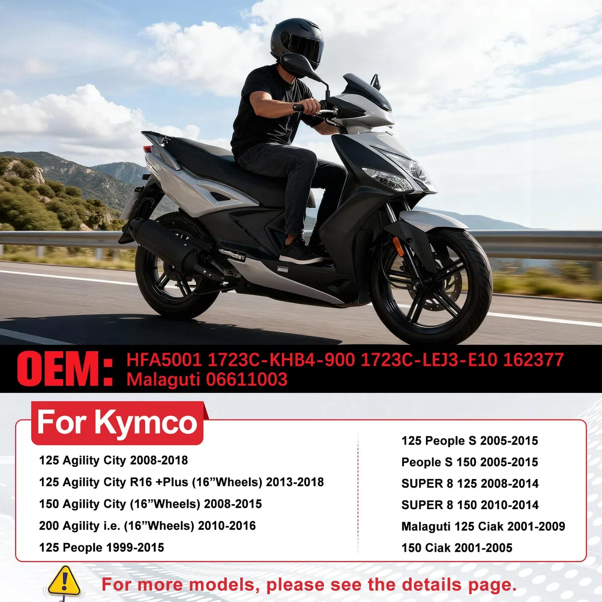 HFA5001 Filtro aria per Kymco people S 125 150 Agility City super 8 200 Agility i.e 200i People S Malaguti 125 150 Ciak 200 Ciak Master 1723C-KHB4-900 06611003 1723CLEJ3E10 17211-KHB4-9000