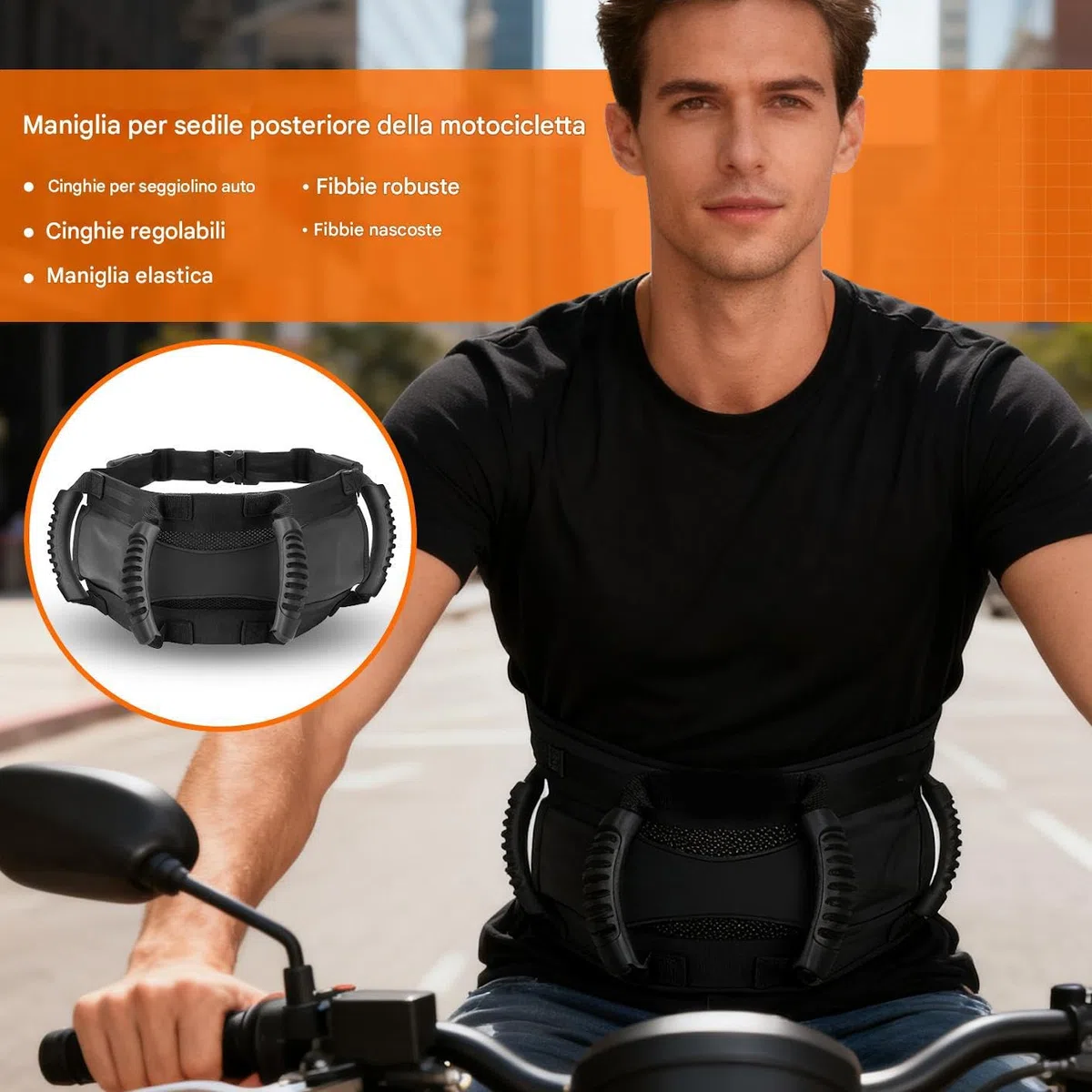 Maniglie Per Passeggeri Moto - Maniglie Regolabili Per Passeggero | Maniglia Cintura Vita Sedile Posteriore Moto - Per Motociclisti Bambini Adulti Quad Motoslitta Pendolari Scuola Weekend Touring Quot