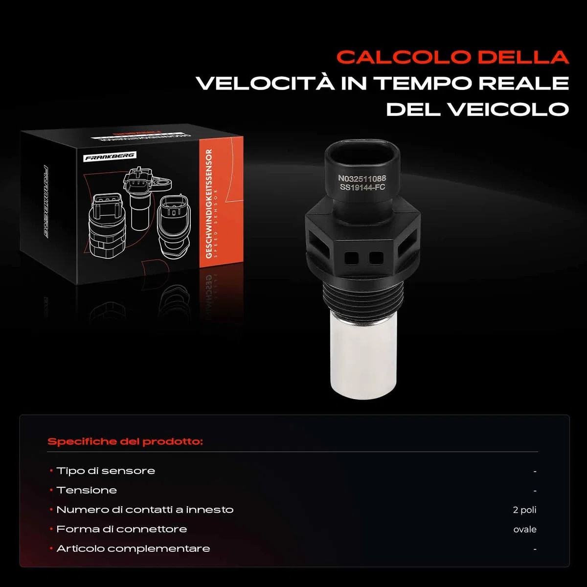 Frankberg Sensore di percorrenza Sensore albero tachimetrico Compatibile con John Deere 5045 5055 5065 9410 9450 9500 9500Sh 9510 Replace# RE519144