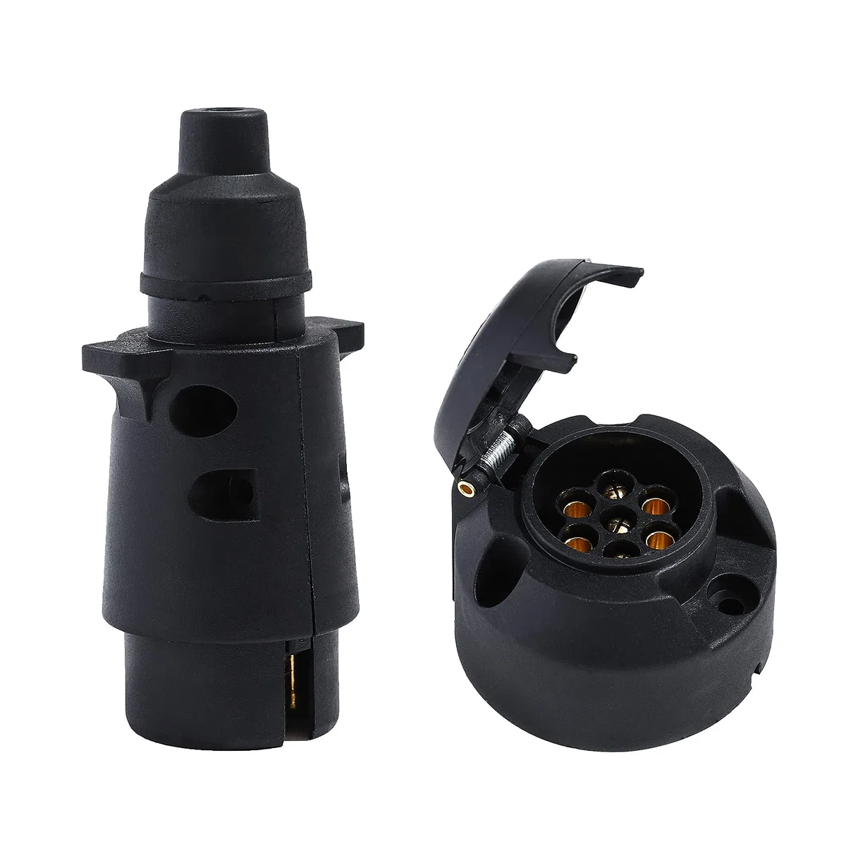 Spina Rimorchio 7 Poli e Presa del Rimorchio, Spina Presa 7 Poli 12V Elettrica Connettore Presa Impermeabile per Trattori, Macchine Agricole, Camion