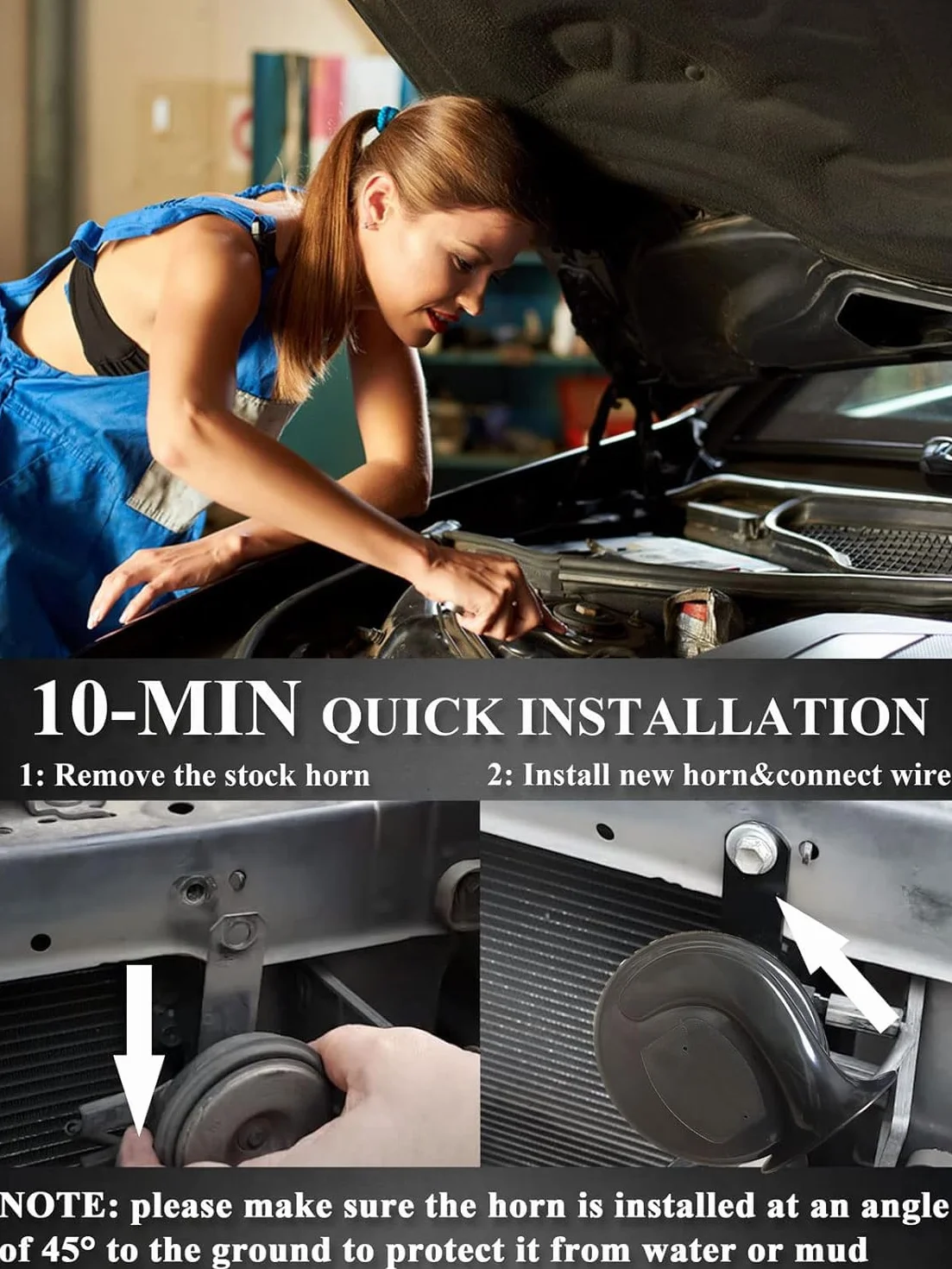 Greluma 2 Pz Clacson per auto 12V 115dB, clacson elettrico universale ad alta potenza, compatibile con la maggior parte di auto, veicoli fuoristrada, motociclette e camion, 80 mm