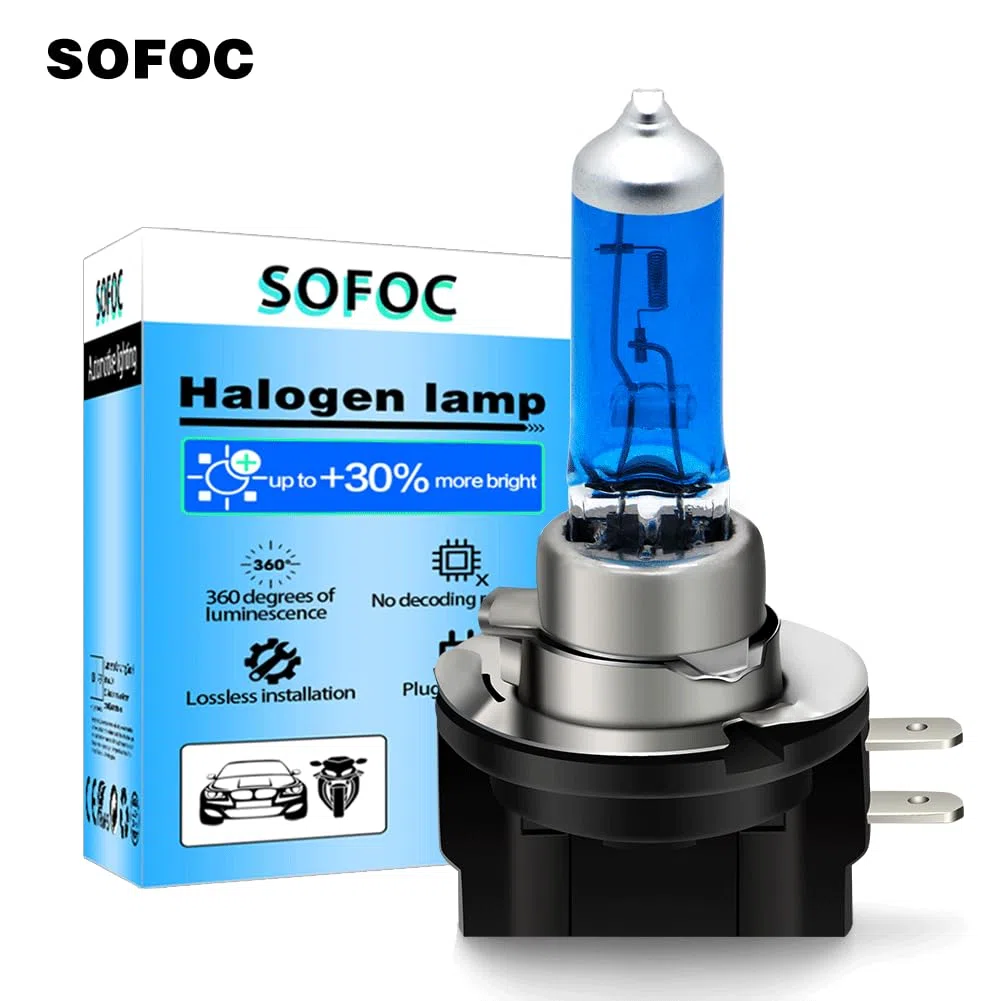 SOFOC H11B 12V 55W Halogen Bulb 1800+LM White Headlight Low Beam Light & Fog Light Replacement Single Filament PGJ19-2 2Pezzi