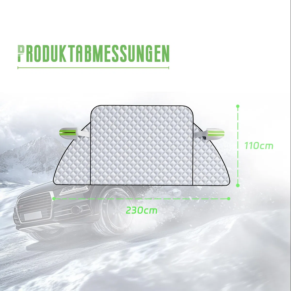 Copertura per parabrezza, 3 finestre, protezione da neve, copertura per parabrezza dell'auto, Parasole anti-gelo e anti-neve ripiegabile, Parasole parabrezza riflettente anti-UV