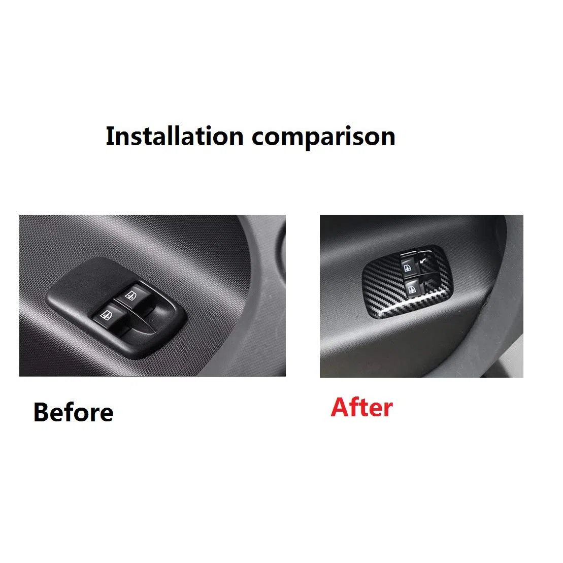 CRAKES 2 decorativi per alzacristalli in fibra di carbonio per Smart 453 Fortwo 2015 + accessori