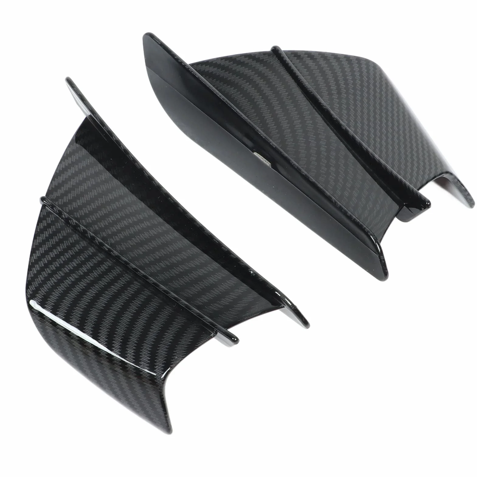 Qiilu 1 Paio Ala del per Moto Alette Aerodinamiche per Moto in Fibra di Carbonio Carenature Laterali Alette Universali Spoiler del Coperchio dell'ala della Carenatura Set di per