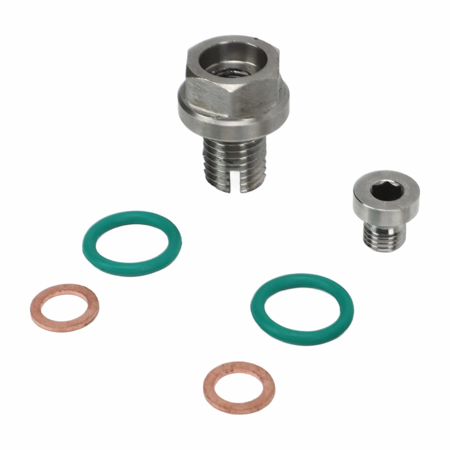 Tappo di Scarico Dell'Olio Tappo Protezione Coppa Olio Motore Tappo di Scarico Piggyback Oversize Kit di Riparazione Filettatura Coppa Olio Autofilettante con Guarnizione O Ring (M14.1-1.5x15mm)