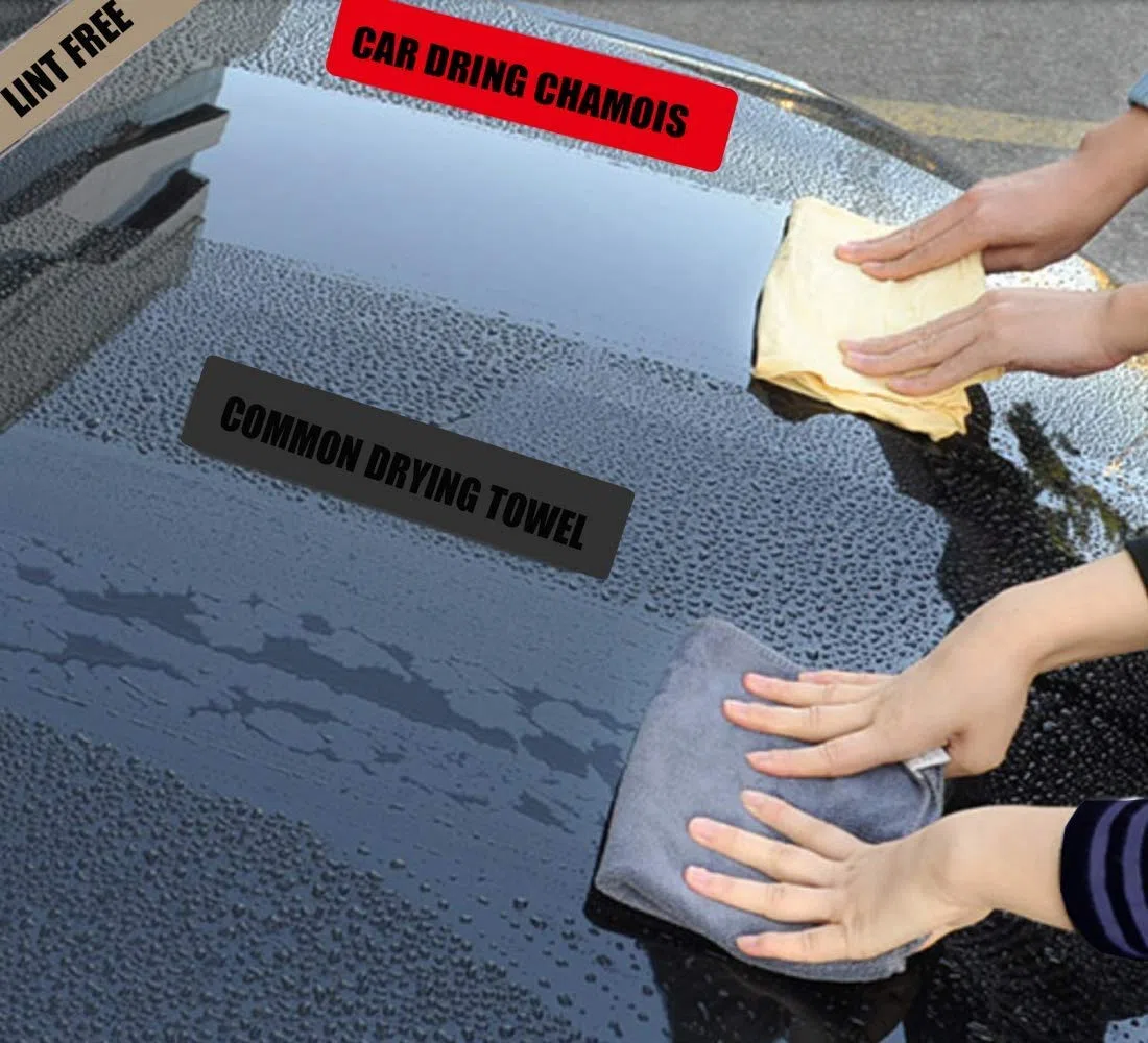 KAHEIGN Asciugamano per Camosci Asciugatura Auto, 60 x 90cm Asciugamano per Asciugatura Assorbente in Pelle Scamosciata per Lavaggio Auto in Tessuto Scamosciato