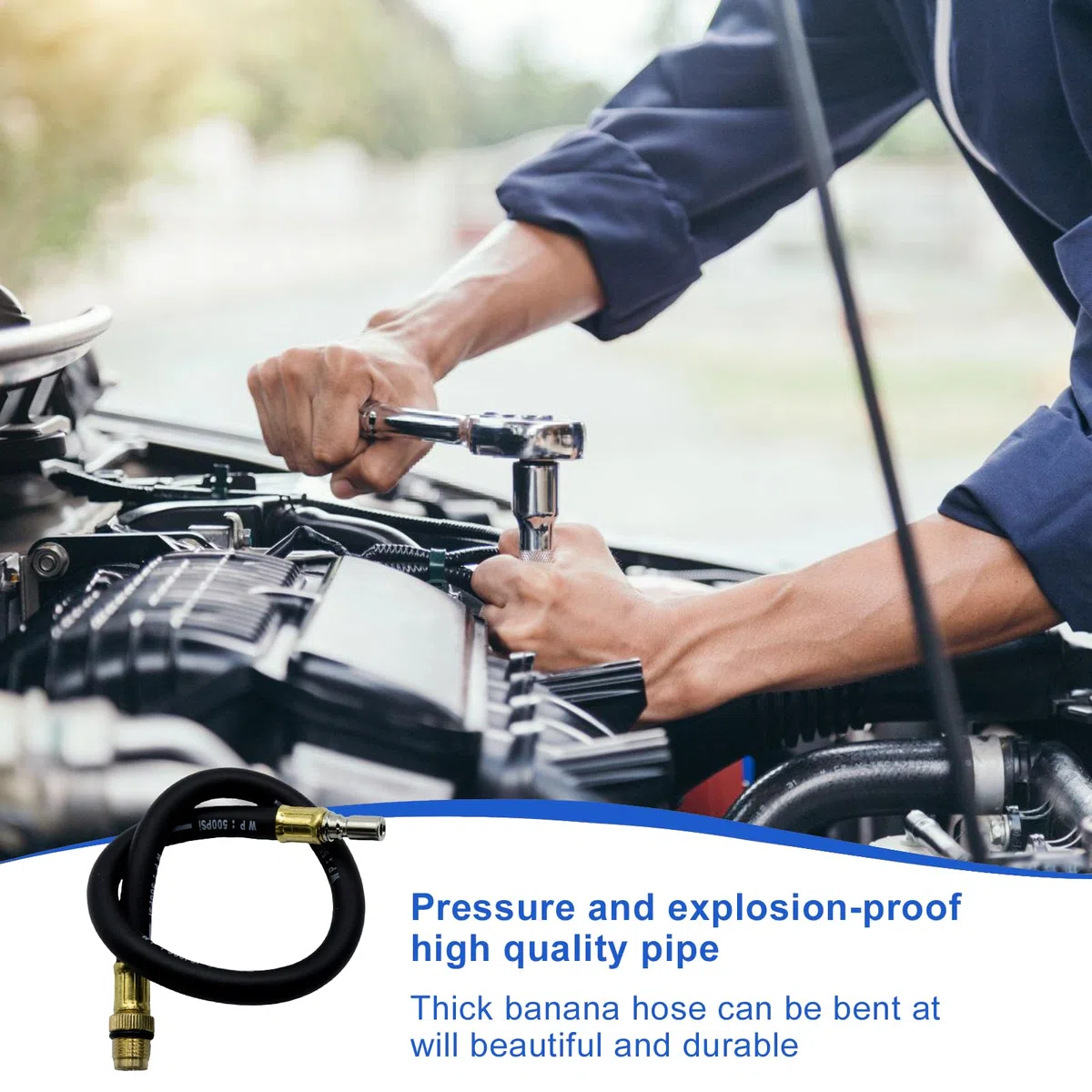 Set di tester di compressione, tester di compressione, misuratore di compressione per auto, M10 M12 M14 M18, colore blu