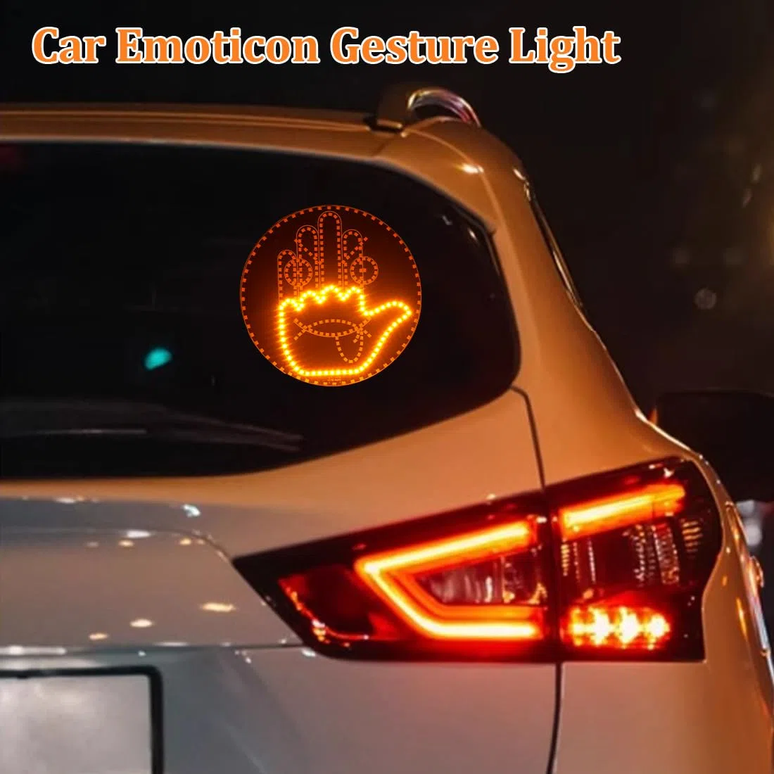 Zosppei luci gesto espressione LED per auto,2 in 1 Luce del dito dell'auto e luce di espressione