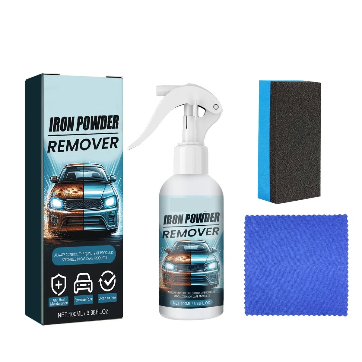 Rakiuty Spray per Rimuovere Ruggine,Rust Remover per Metallo,Generico Rust Remover Spray,Rimozione della Ruggine per Metallo Spray Anti Ruggine,Antiruggine per Ferro,Convertitore Ruggine,100ML