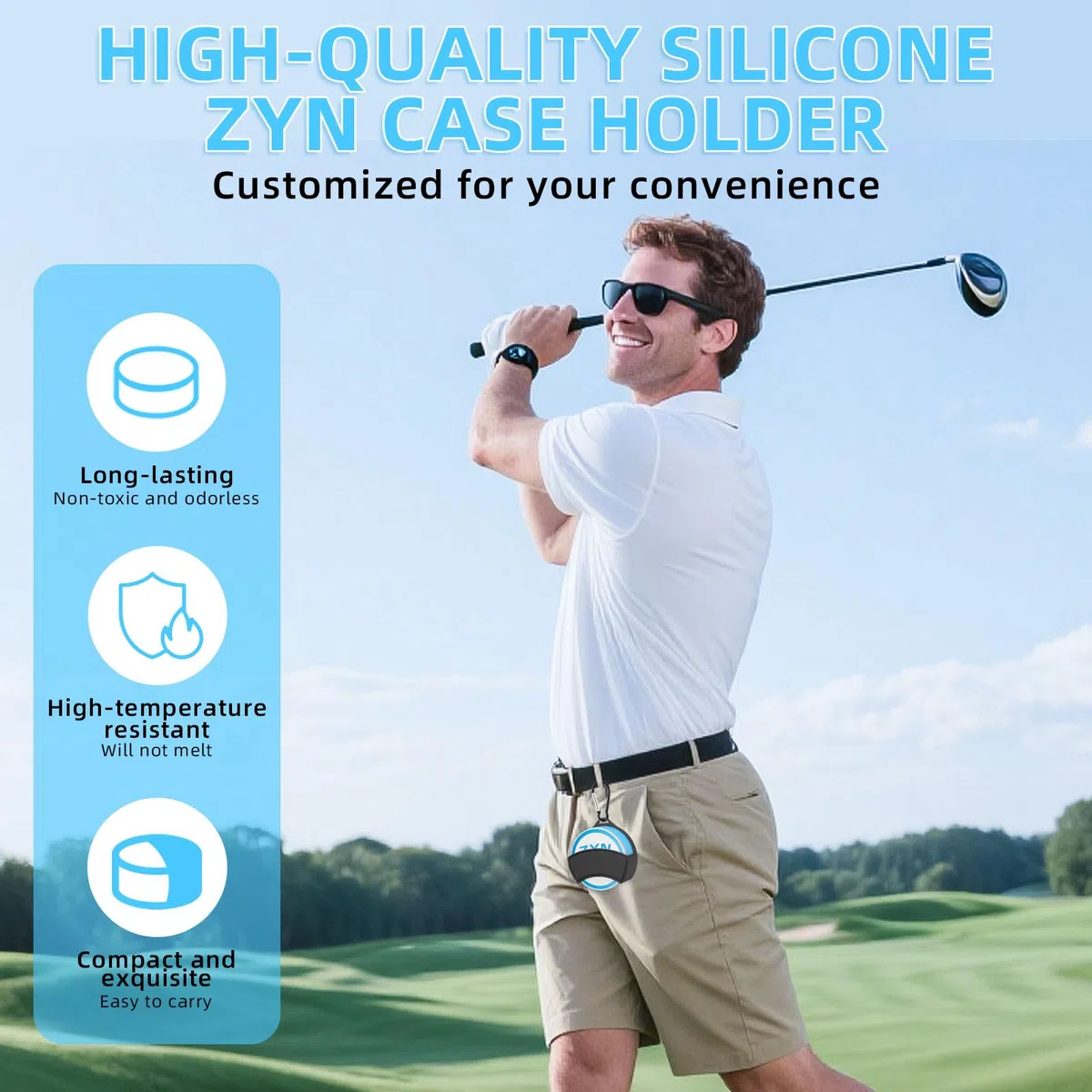 Supporto in Silicone per Visiera e Cintura Dell'auto,Compatibile Clip per Fondina Zyn, Compatibile con ZYN, VELO e LYFT Conchiglia Facile da Trasportare, un Ottimo Regalo per Marito, Fidanzato, Padre