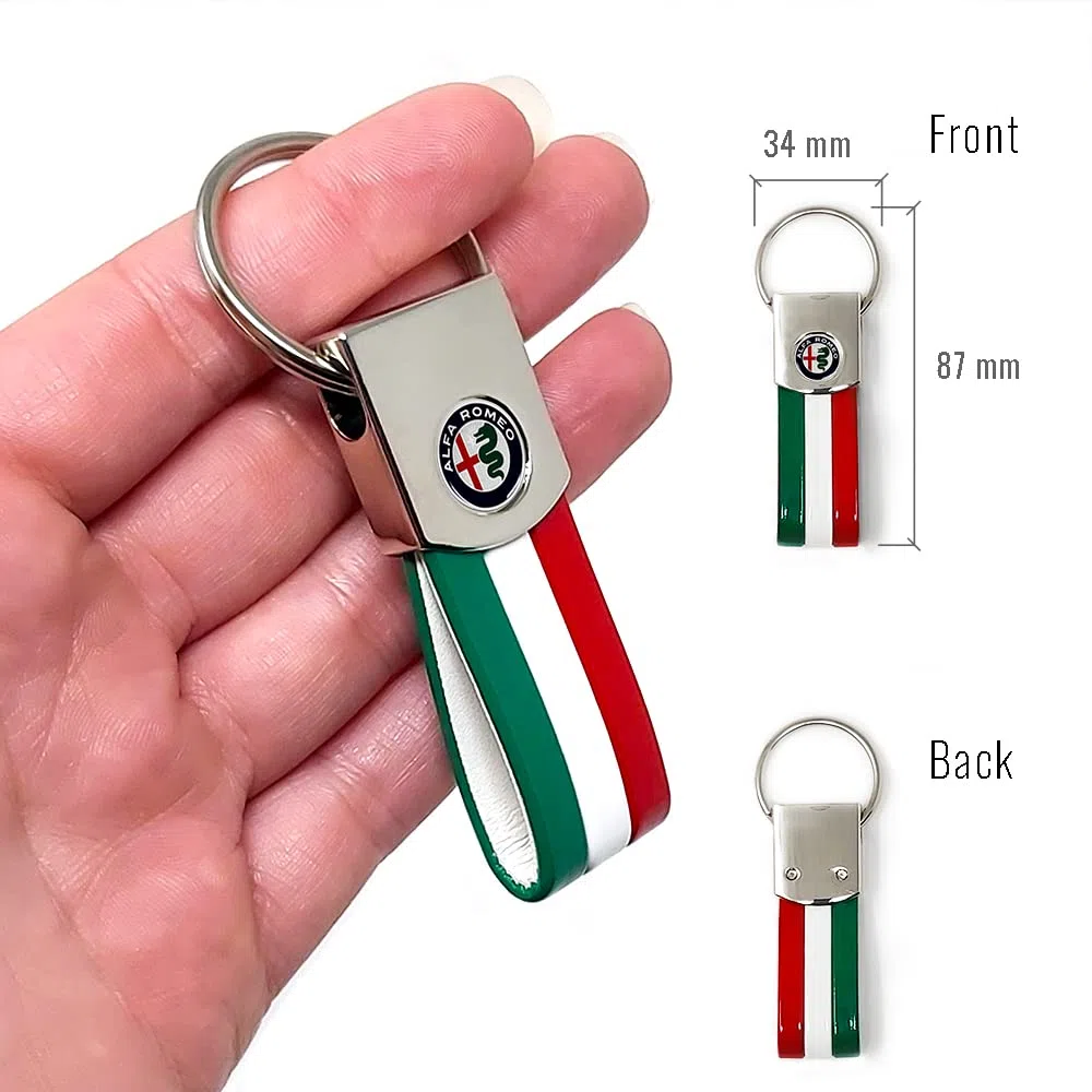 4R Quattroerre.it Portachiavi Elite Alfisti, Carbon Argento Olografico con Logo Alfa