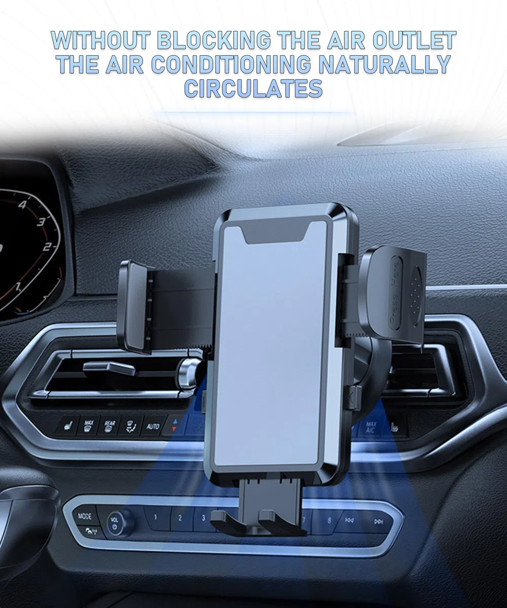 Portacellulare Auto,Porta Cellulare Suto Bocchette Aria,Supporto Telefono Cellulare Bocchetta Aria Auto Ruotabile Di 360 Gradi,Adatto per la Maggior Parte Delle,Camion,SUV (Grigio)
