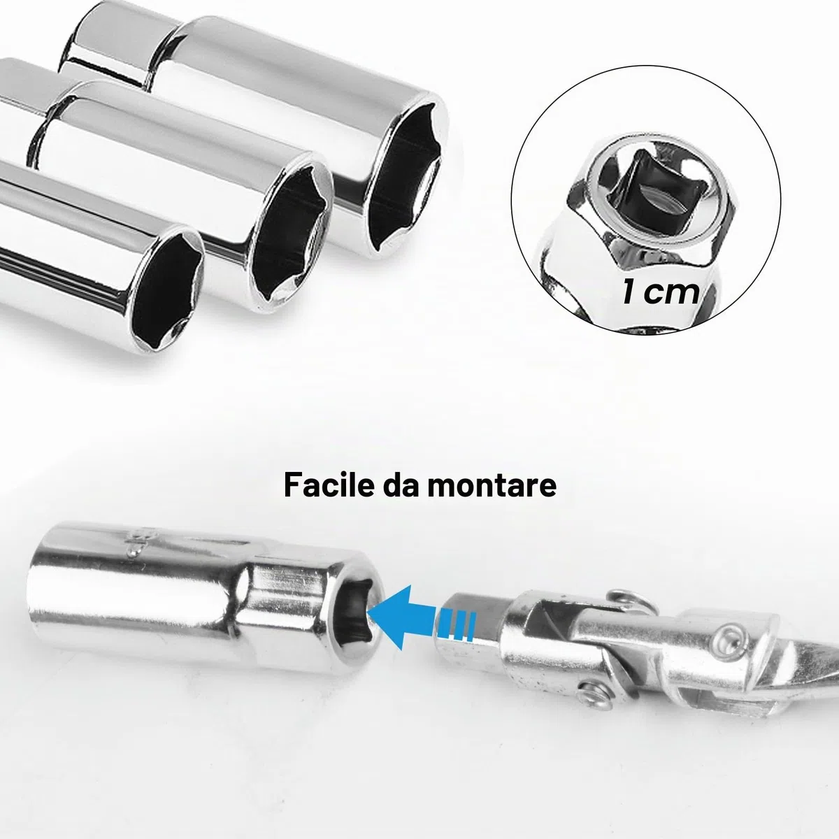 Set di 4 chiavi per candele di accensione, universale, con impugnatura a T, 16 mm, 18 mm, 21 mm, per auto, moto, candele di accensione