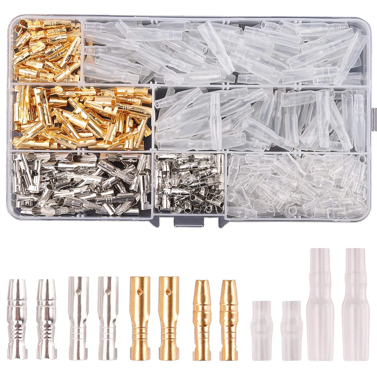 Kinstecks ​​400PCS 3.9mm Kit connettori proiettile Bullet ottone Terminali filo maschio e femmina Connettore con coperchio isolante per moto Moto Auto Camion Scooter Barche Strumenti elettrici