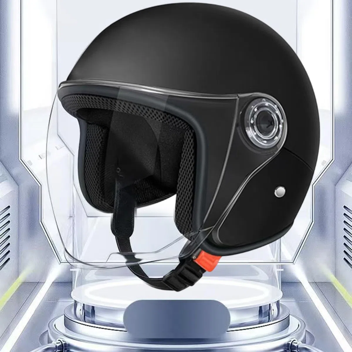 Casco Motociclista Grande,Casco Aperto per Adulti | Equipaggio Protettivo con Visiera per Avventura Pendolarismo Scooter Sportivo