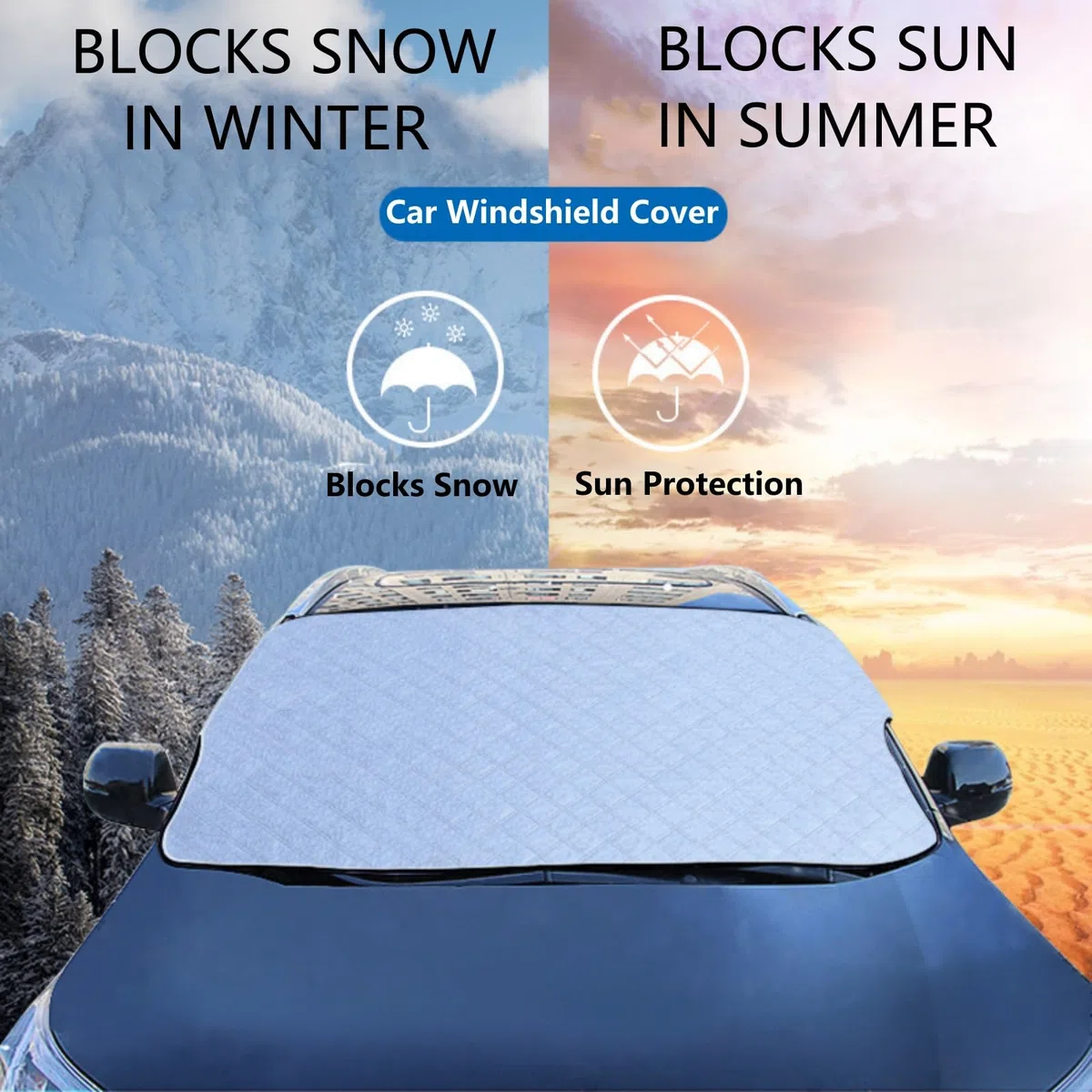 Copertura per Parabrezza Auto,Protezione Parabrezza Antighiaccio,Parasole Auto Parabrezza,Protezione Solare per Parabrezza Anteriore,Copri Parabrezza Auto,Parasole per Auto,Adatto Inverno,Estate