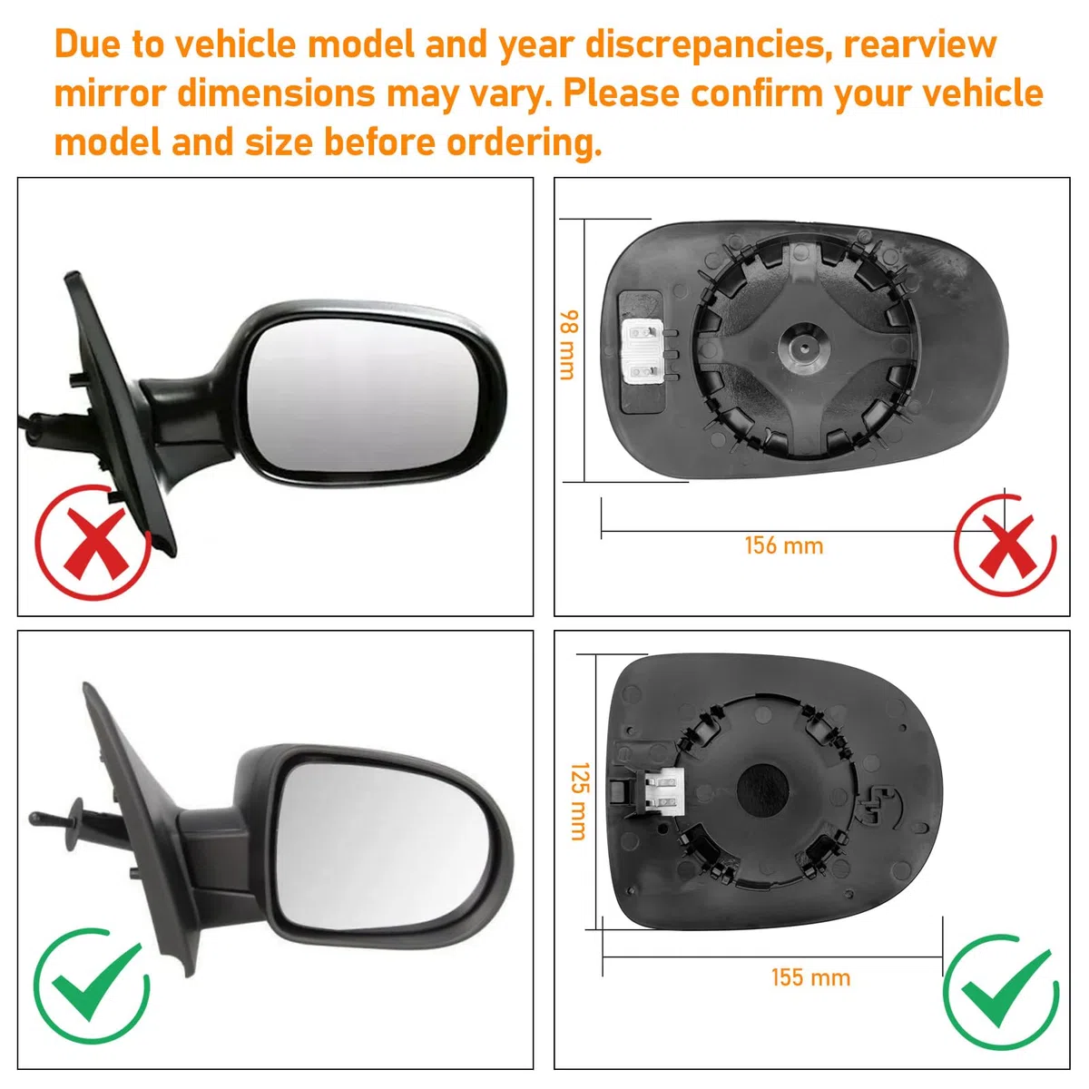 1PCS Compatibile con Renault Clio III Specchietto 2009-2012 Specchio Retrovisore Riscaldato Modus 2008-2012 Vetro Specchio Twingo 2 2010-2014（Sinistro/Destro Universale)