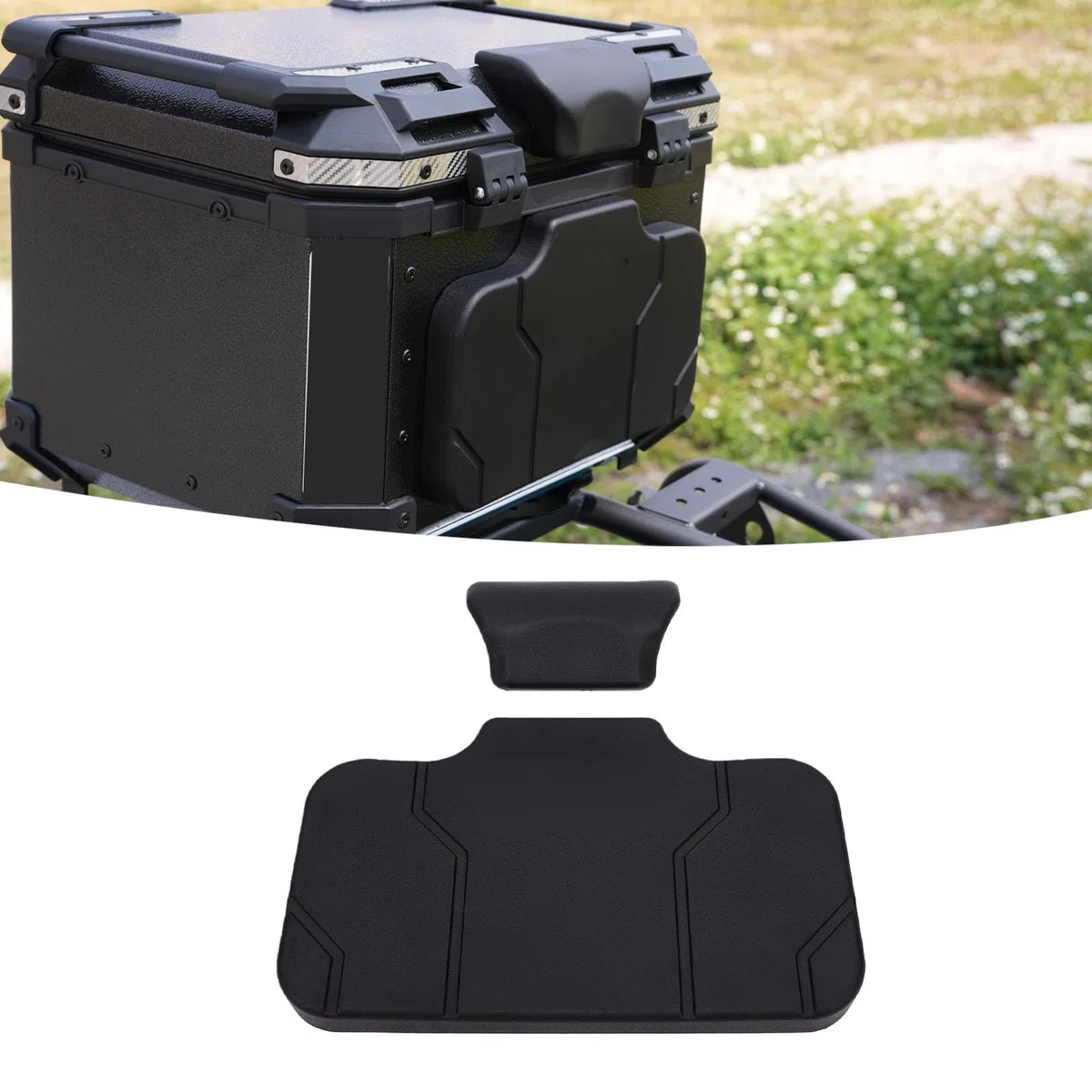 AMONIDA Bauletto per Moto Schienale Passeggero Comodo Cuscino Autoadesivo per Bauletto per un Maggiore Comfort del Passeggero Realizzato in Robusto Materiale PU per Lunghi Viaggi