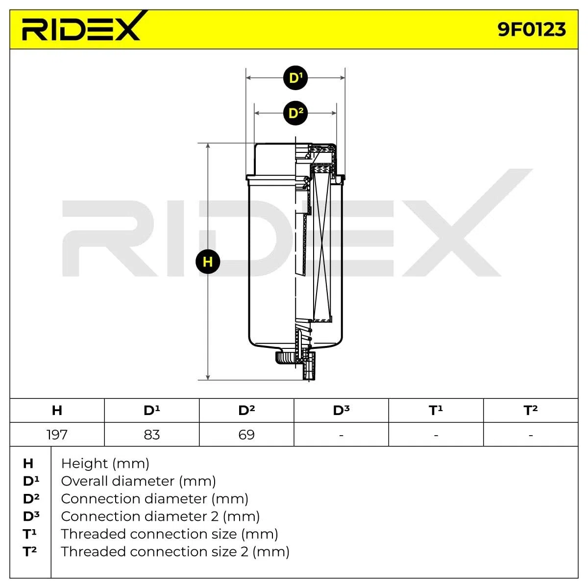 RIDEX 9F0123 Filtro carburante Compatibilità con FORD Transit Mk6 Furgonato V347, V348, FA