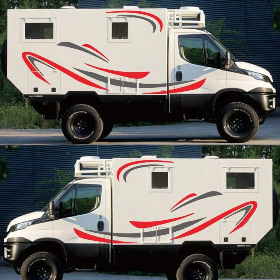 RV Camper Autoadesivo Universale del Corpo FAI DA TE Strisce Immagine Adesivo Decorazione per Rimorchio Caravan