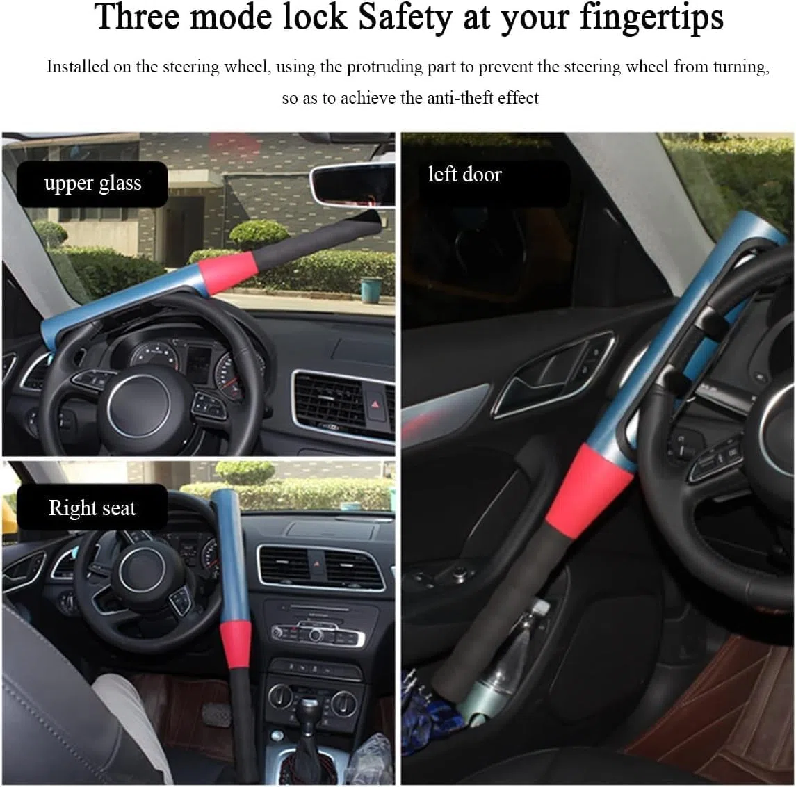 Antifurto Auto Universale, Bloccasterzo a forma di Mazza da Baseball per Auto, Furgoni e Camper, Antifurto Auto Meccanico, Blocca Volante - BASEBALL LOCK varie colorazioni