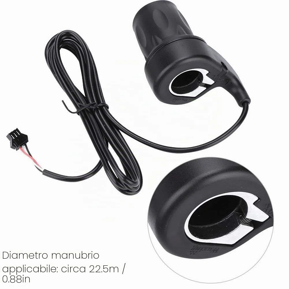 Acceleratore per Bici Elettrica, Manopola acceleratore velocità scooter, Maniglia acceleratore universale per bici elettrica e-bike da 1 paio per manubrio da 22,5 mm