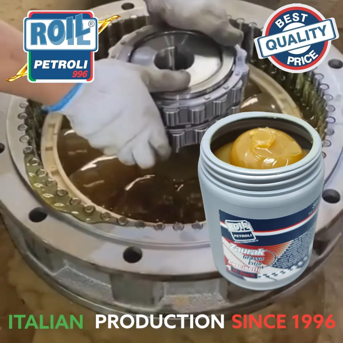 1X0.850 gr. di ►Roil GRASSO UNIVERSALE al LITIO◄ Grasso Multiuso per USI Generali e Specifici - Milleusi per Bici, Auto, Moto, Nautica, Agricoltura e Industria