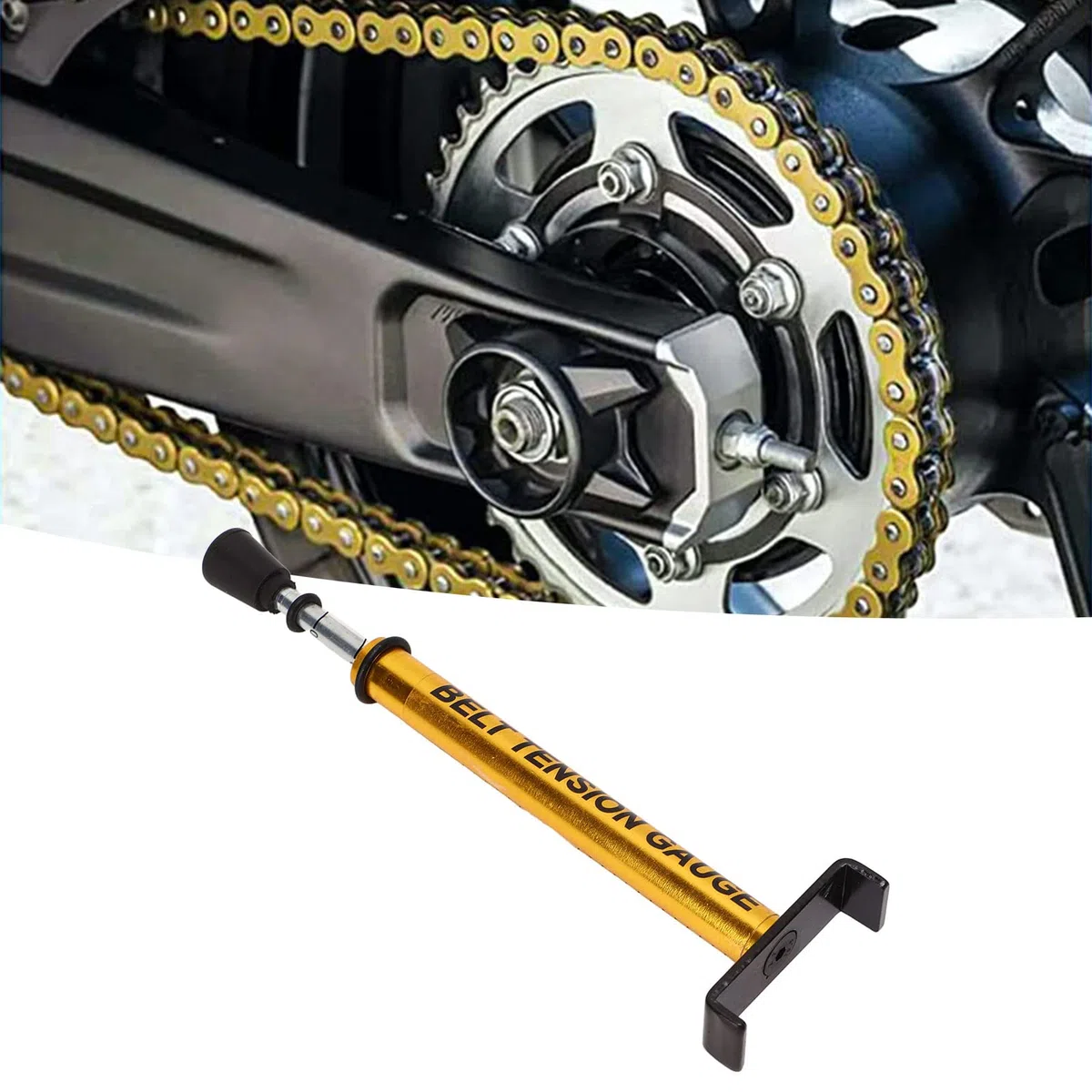 Misuratore di Tensione della Cinghia, Specifica 10 Libbre, Strumento Tendicinghia per Cinghie di Trasmissione Secondarie per Motociclette