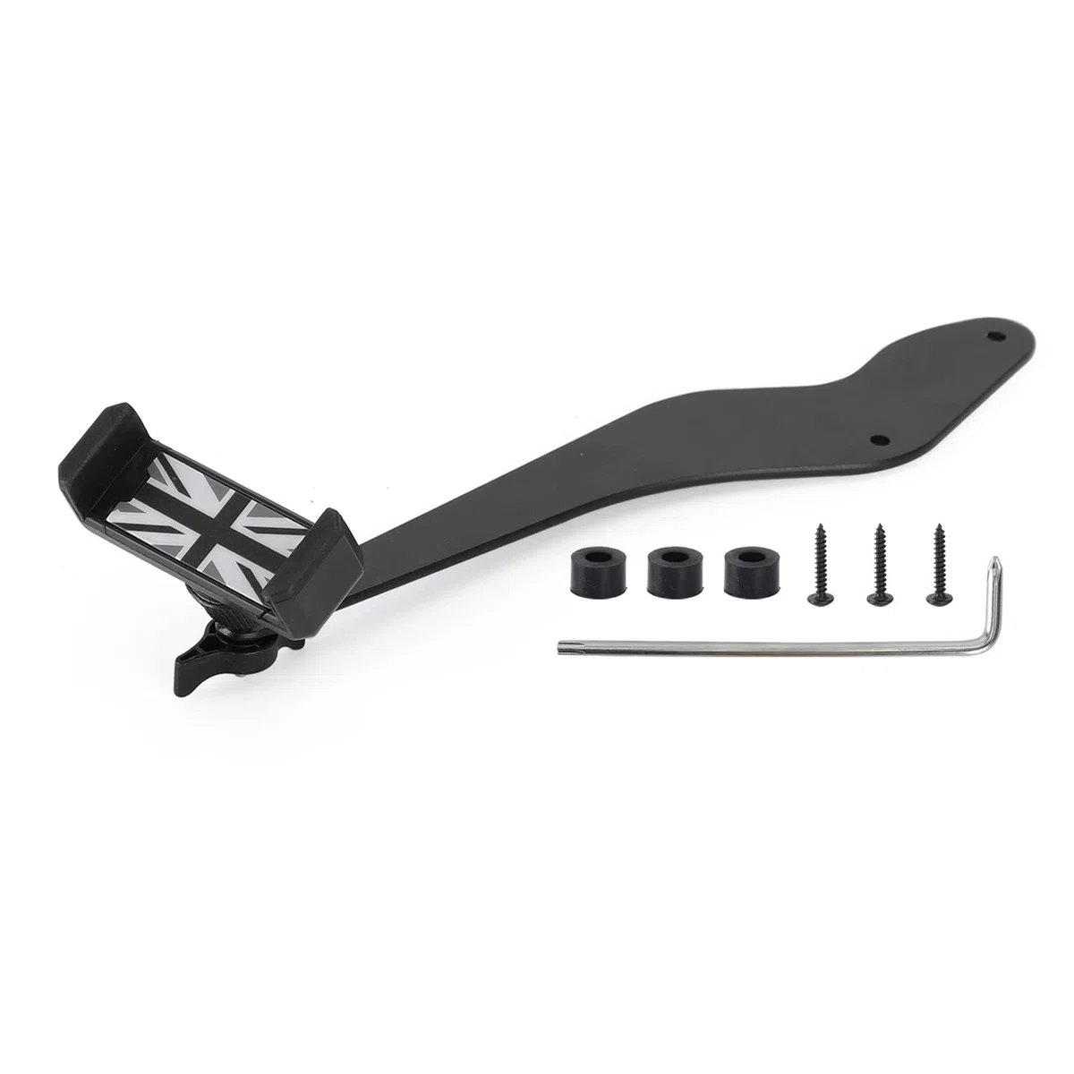 Materiale metallico stabile Union Jack Aspetto telefono auto supporto pieghevole grigio per Mini Cooper R50/R52/R53