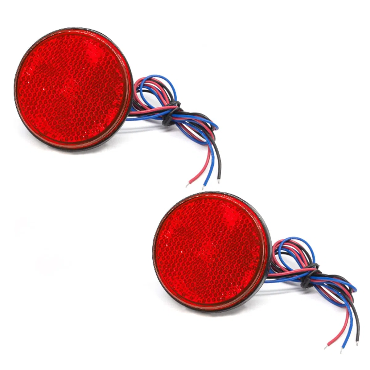 Biqing 2 pezzi luci posteriori per moto, indicatore di direzione, universale, tondo, lampada freno di coda, lampada posteriore, 24V, 24 LED, riflettore, indicatore di freno e stop, per auto, moto