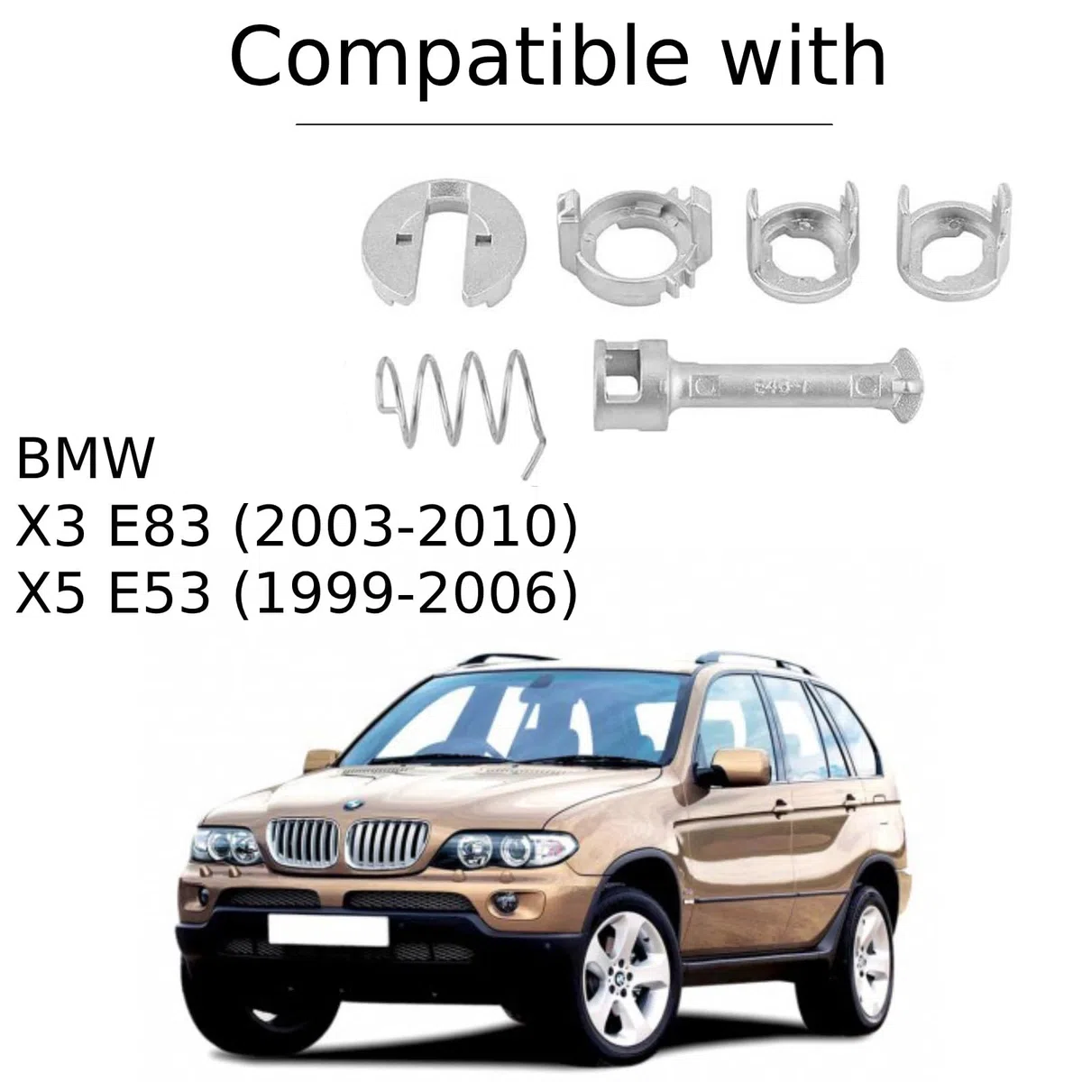 Twowinds - Cilindro Serratura 51217035421 Compatibile con BMW X5 E53 (1999-2006), X3 E83 (2003-2010) - Porta Anteriore Destra e Sinistra - 40mm (lotto di 18 pezzi)