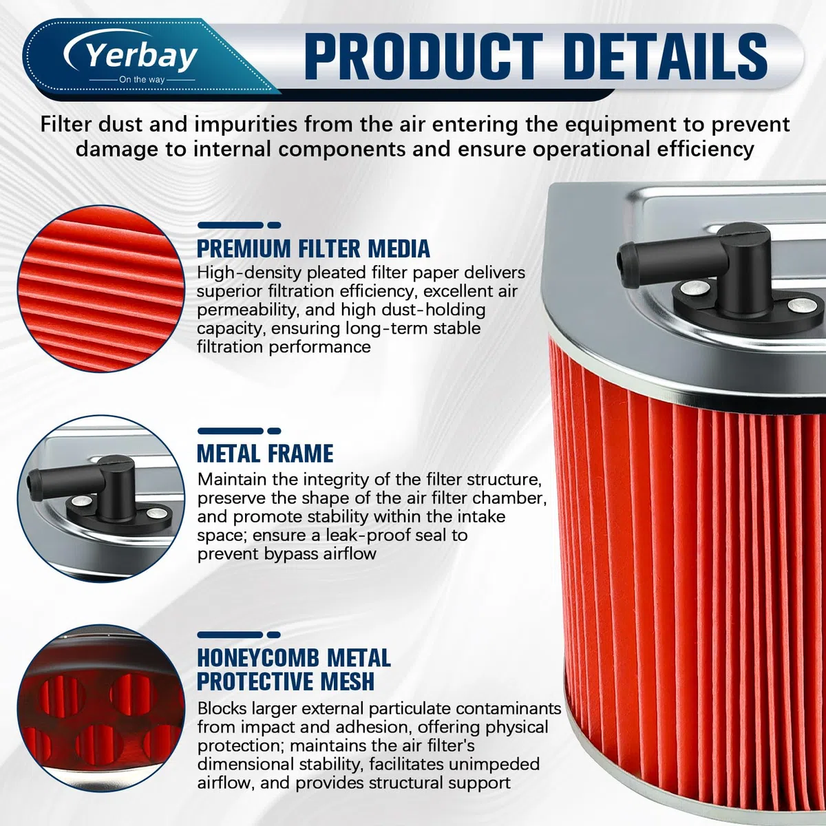 Filtro Aria 17211-KR3-600 per HONDA CA 125 S Rebel 1995-2002/ CMX 250 C Rebel 1996-2016