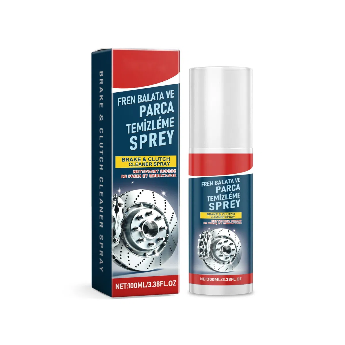 Rakiuty Pulitore Parti Frenanti,Spray Pulente Duraturo per Dischi Freno Autoveicoli, Sgrassatore per Dischi Freno e Frizione di Moto e Bici,100ML