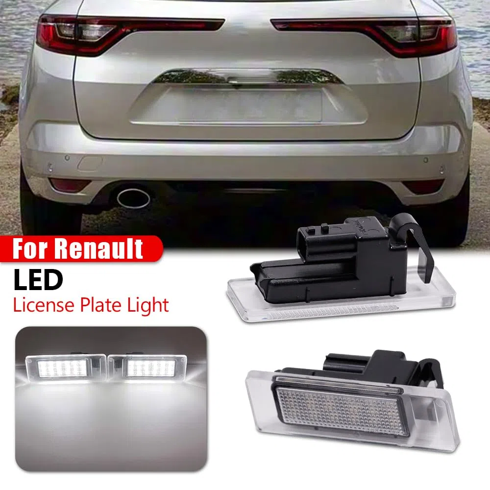 2 PZ LED Licenza Numero Targa Luce Per Renault Megane 4 Scenic IV Twingo Kangoo Koleos MK2 Clio IV V Logan Sandero Dacia Duster Luci Targa per Auto