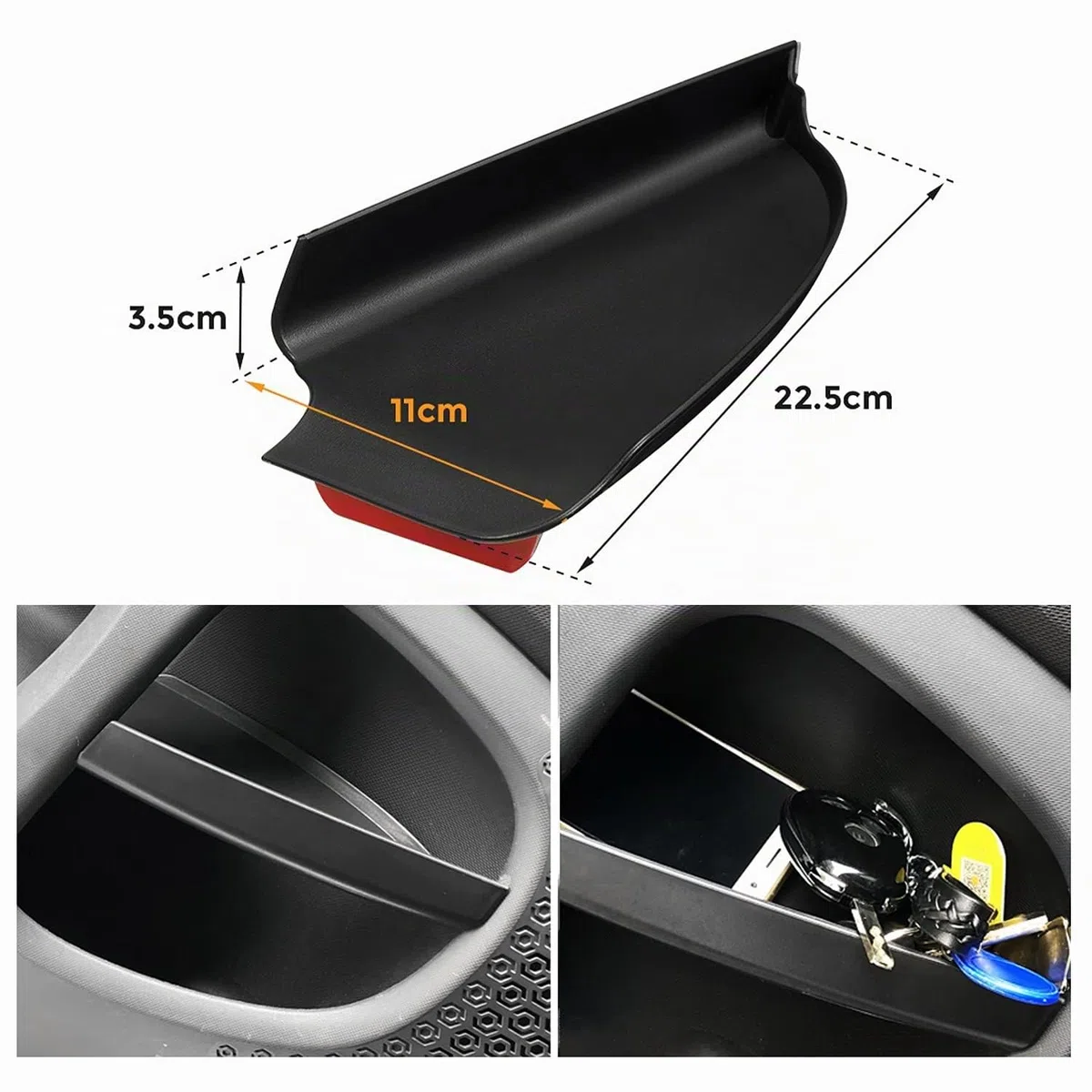 RUIYA 2 Pezzi Auto Porta Maniglia Immagazzinaggio Scatola per M*ercedes Smart Fortwo C453 2014-2019, Car Handle Organizer Maniglia Porta Braccioli Scatola di Immagazzinaggio Smart Fortwo accessori