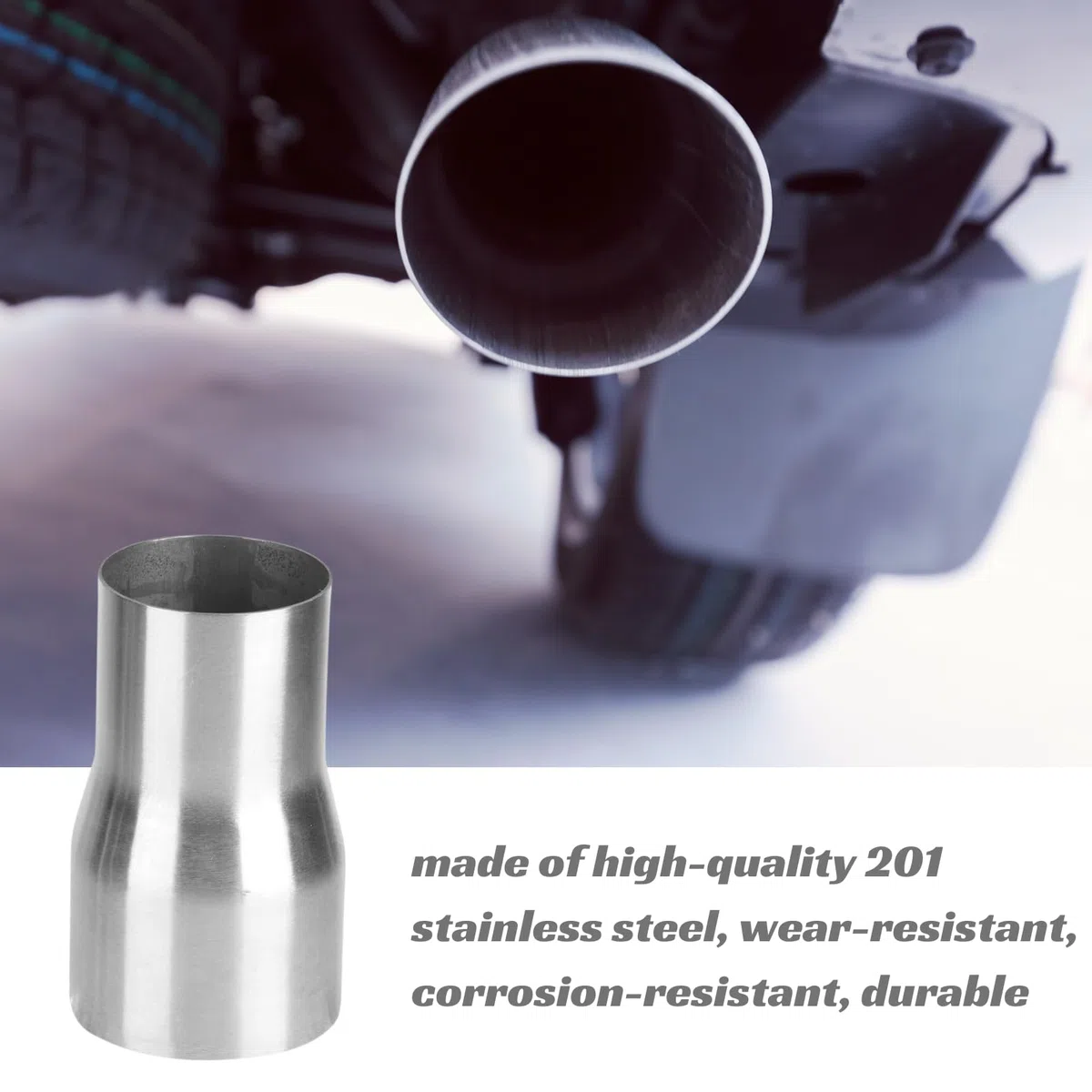 DEWIN Adattatore per Tubo di Scarico,Riduzione Scarico Tubo Riduttore per Tubo Di Scarico Adattatore per Tubo di Scarico Universale per Tubo Modificato(63MM/76MM)