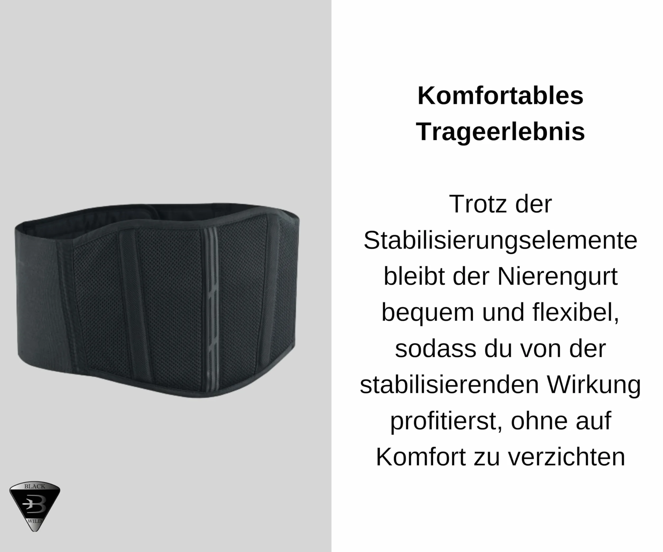 BLACKWILD Cintura renale | Supporto e comfort per sport e attività | Cintura renale moto uomo e donna | Design traspirante per la stabilità della schiena - Ideale per motociclismo, fitness