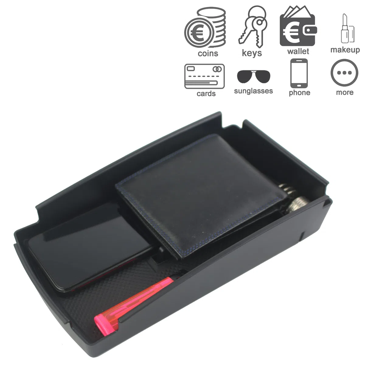 Scatola Portaoggetti del Bracciolo Central Console Armrest Storage Box per CC Magontan Passat B6 B7L 2009 - 2015