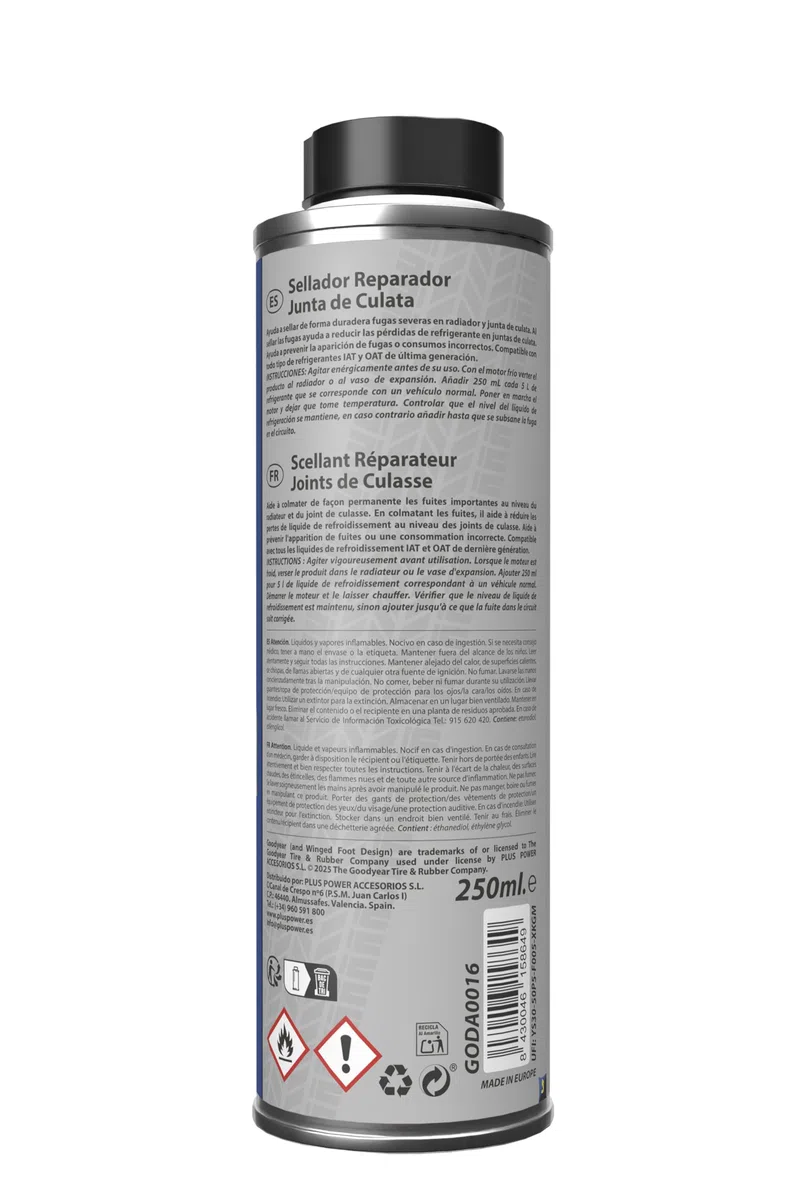 Goodyear Sigillante e riparatore della Guarnizione della Testa del Cilindro PRO Additives. Additivo per Il Sistema di Raffreddamento 250 ml