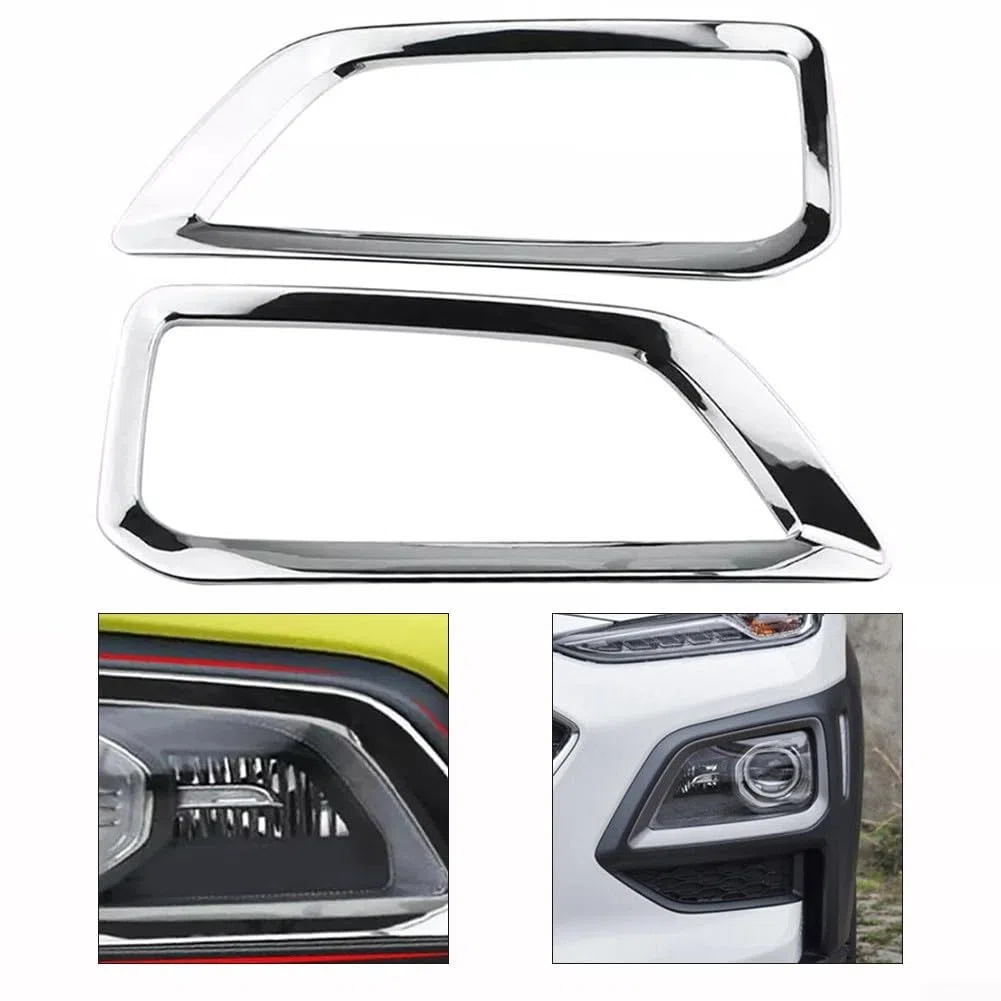 Elegante Chrome Trim per for hyundai Per Encino e Per Kona 2018 2021 Anteriore Fendinebbia Lampade Facile Installazione