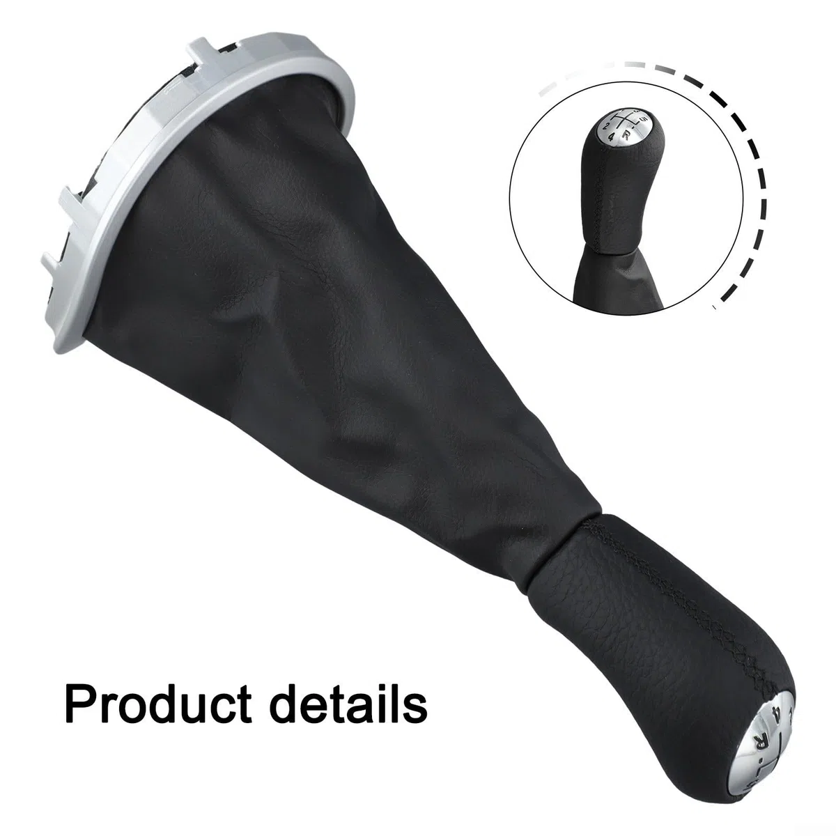 Per Renault Per Clio 3 Pomello Del Cambio Manuale Per Clio III, 8200079112 Parte Di Ricambio, Pelle Avvolto Pomello Del Cambio, Ingranaggio In Plastica Nera, 2005 2006 2007