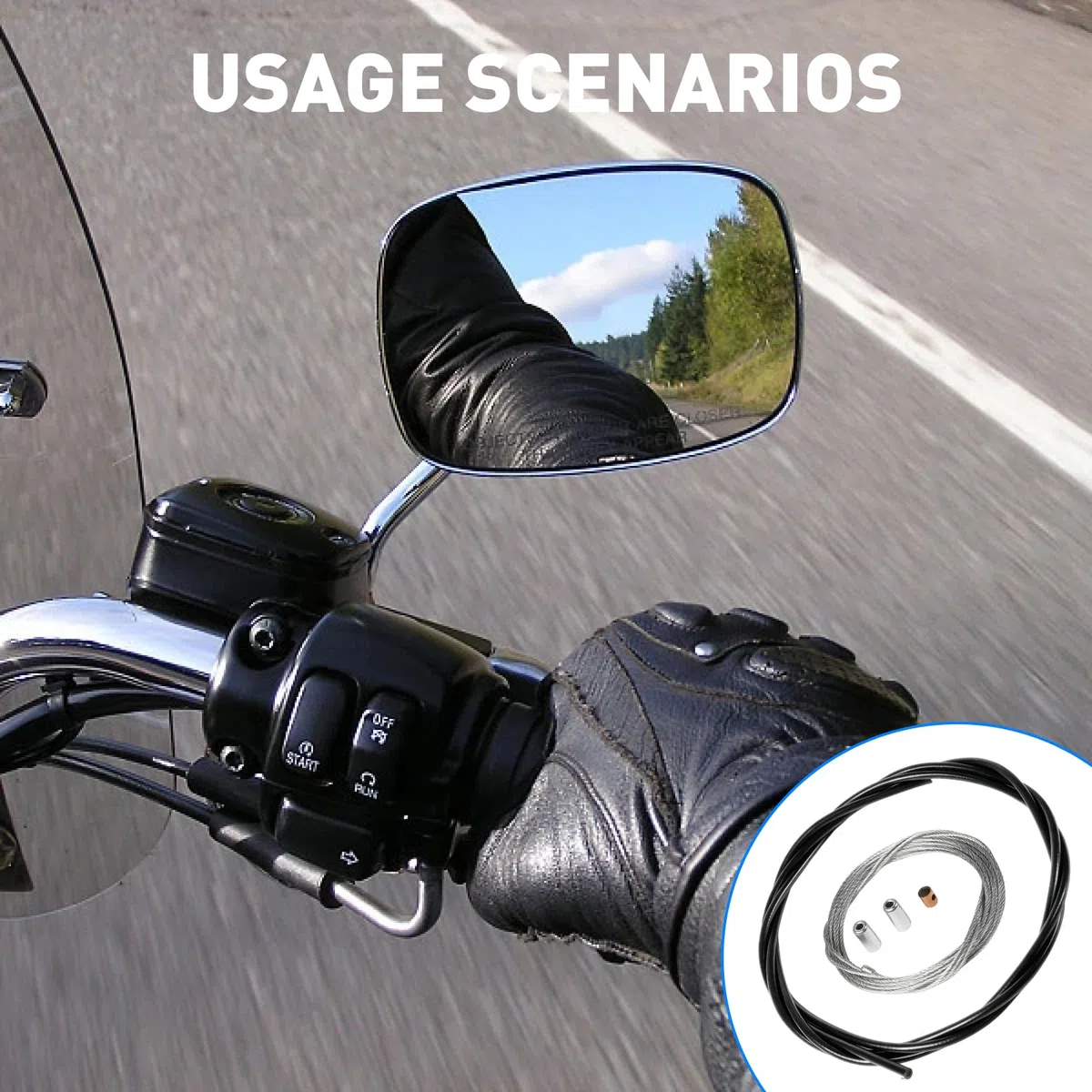 Cavo acceleratore universale da 2,50 m con guaina - Per carburatore scooter 50cc, moto e motorino