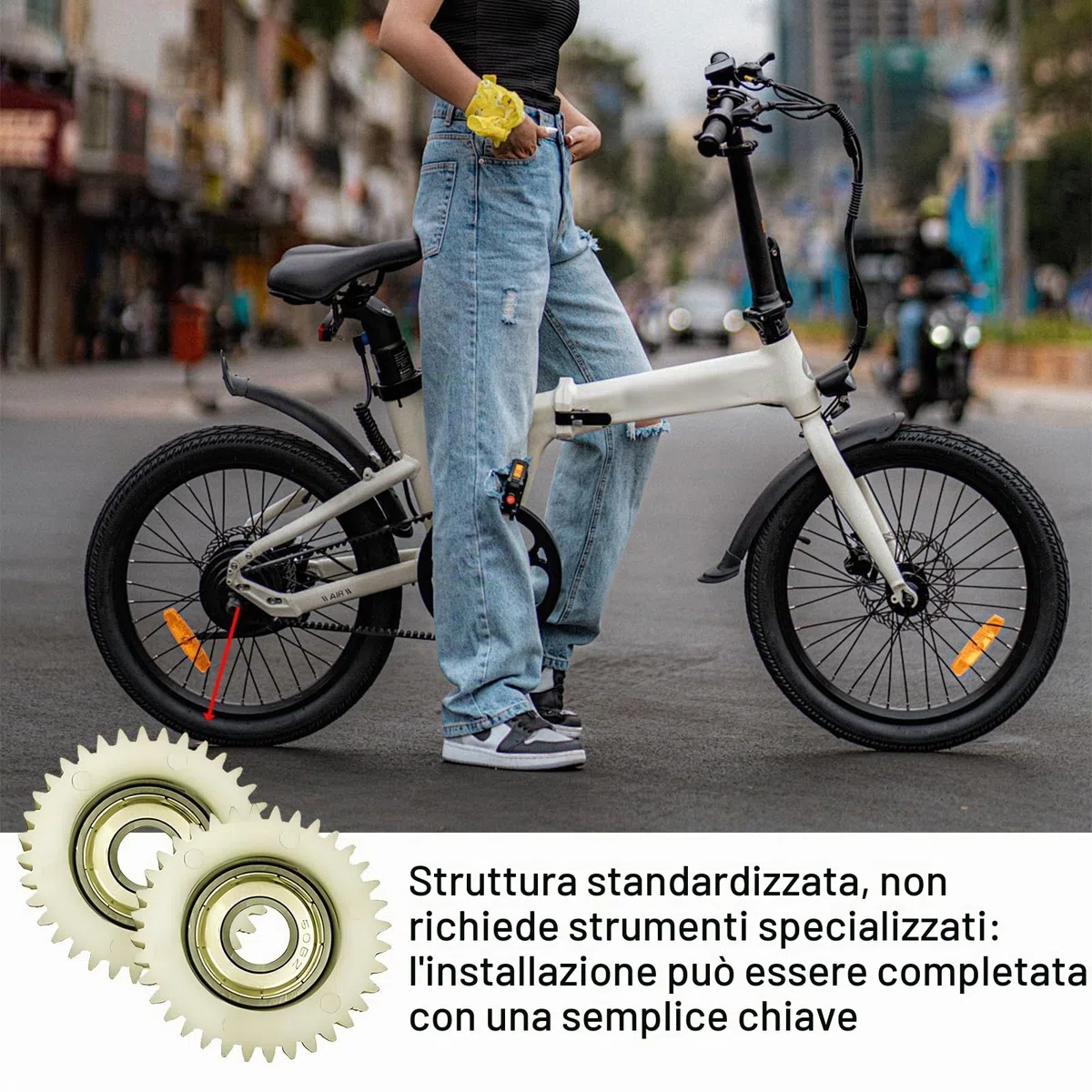 3 Pezzi Ingranaggi Planetari in Nylon a 36 Denti, 36 Ingranaggi Planetari, Mozzo della Ruota per Bici Elettrica, Compatibili con Motori, Installazione Facile e Durevole