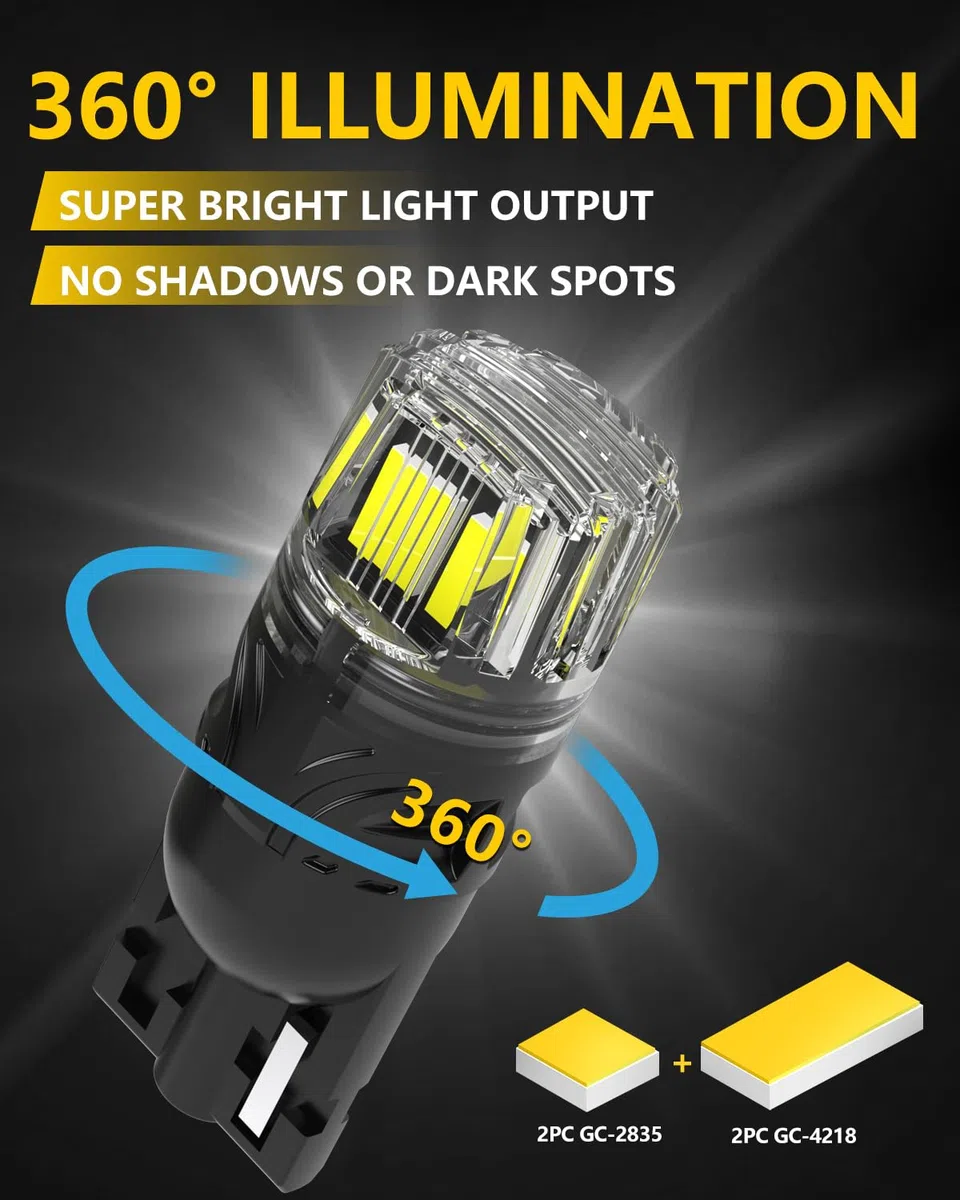 T10 W5W LED Lampadine Canbus Sensa Errore 12V 6000K Bianco 501 194 168 2825 Luce Targa Super Luminoso Auto Lampada per Luce di Posizione, Interior Segnale, Cupola, Cruscotto, 4 Pezzi