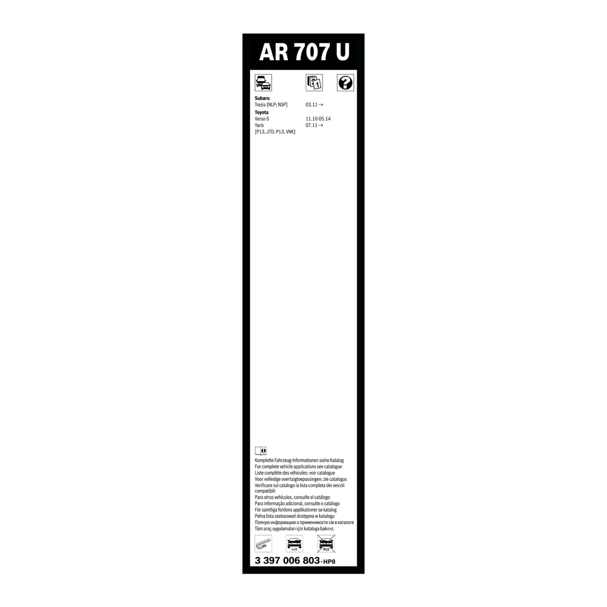 Tergicristalli Bosch Aerotwin AR707U, Lunghezza 700mm, 1 tergicristallo per parabrezza anteriore