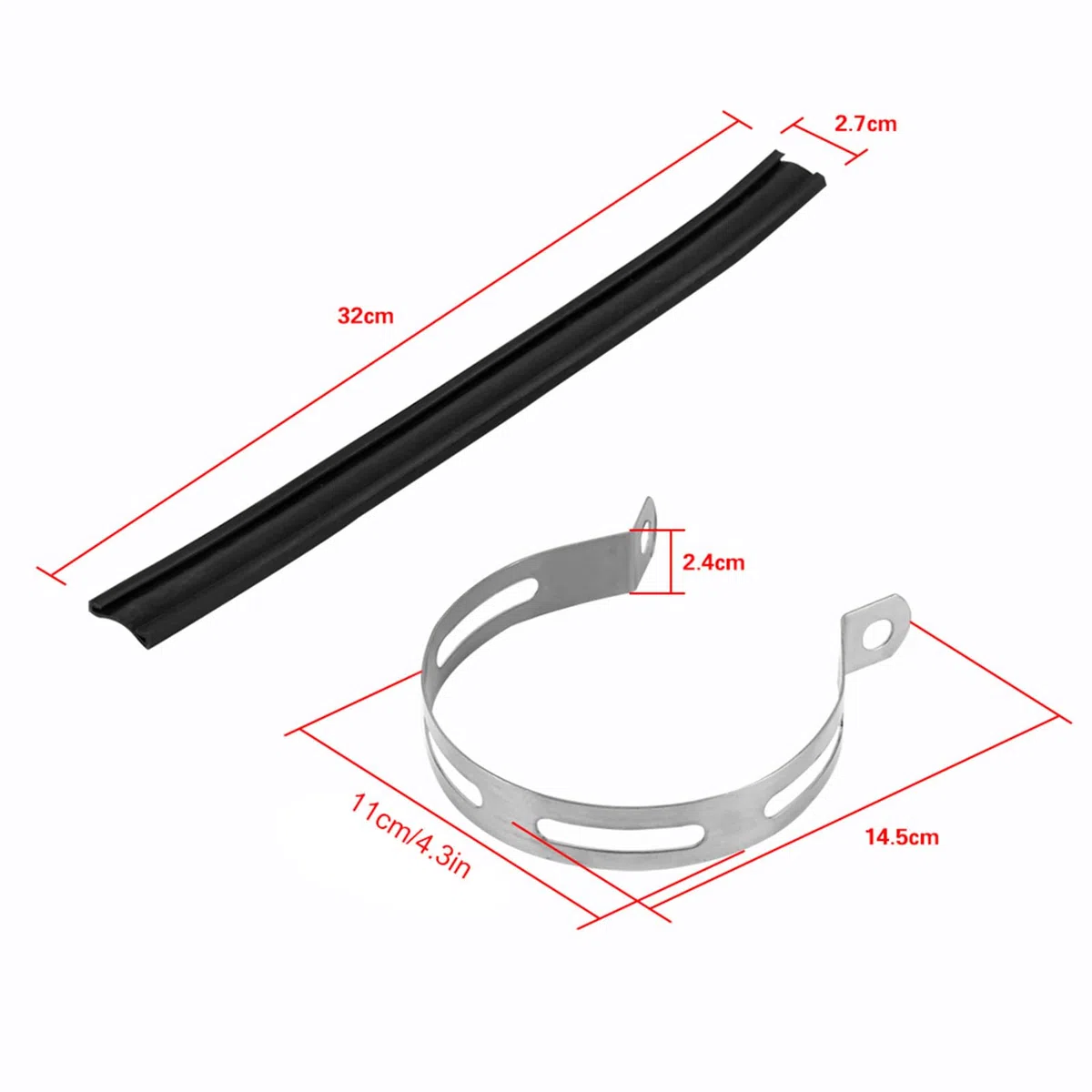 Staffa di sospensione del tubo silenziatore scarico moto per Exhaust Hanger Bracket ciclomotore 38mm Pit Bike Muffler clamp 11" staffa scarico moto fascetta scarico 100mm Quad 6cm 120mm 60mm
