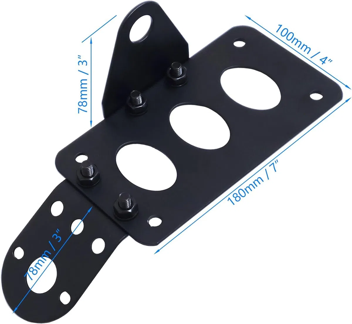 Supporto Universale per Targa del Motociclo, Montaggio Laterale con Luce