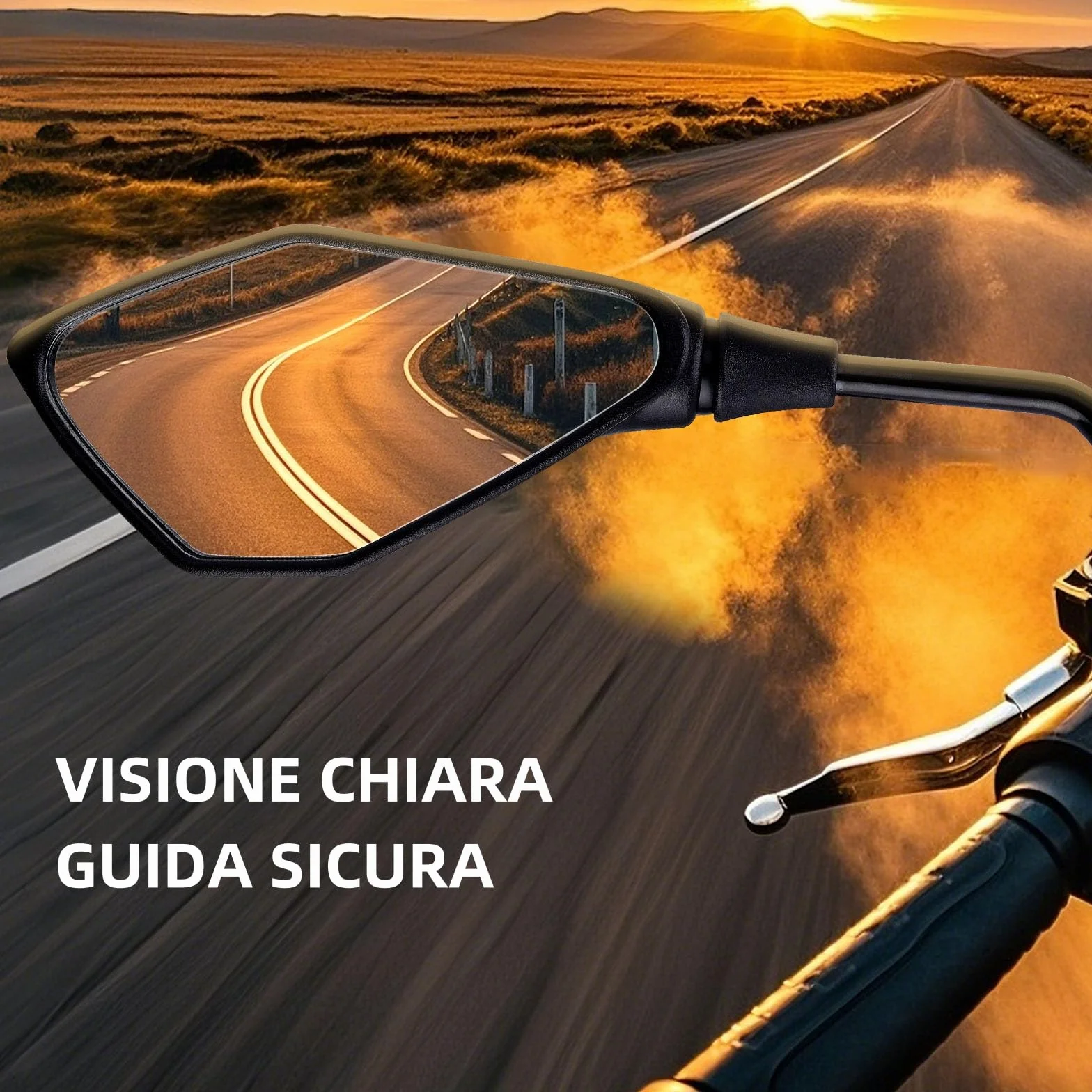 2 Pezzi Specchietti Moto E57 Omologati, Specchietti Moto Manubrio, Specchietto Retrovisore M10 Regolabili per ATV, Scooter, Cruiser, Moped, Quad, Roller